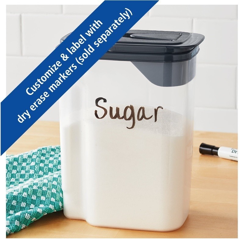 3.5 QT Plastic Food Dispenser Clear Storage Jar Airtight Kitchen Organizer New
