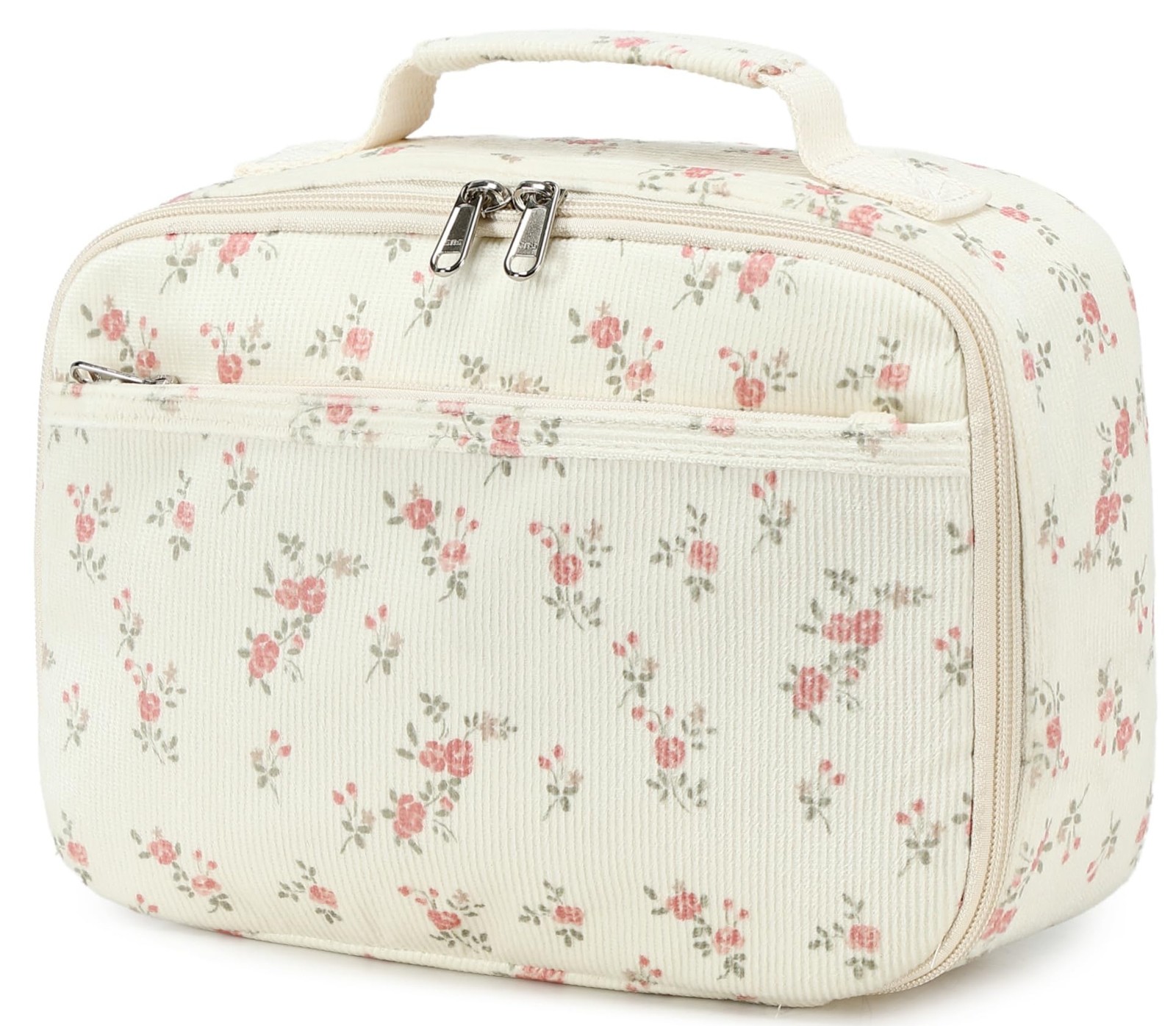 Bluboon Kids Girls Insulated Corduroy Lunch Bag Box for School Cooler
