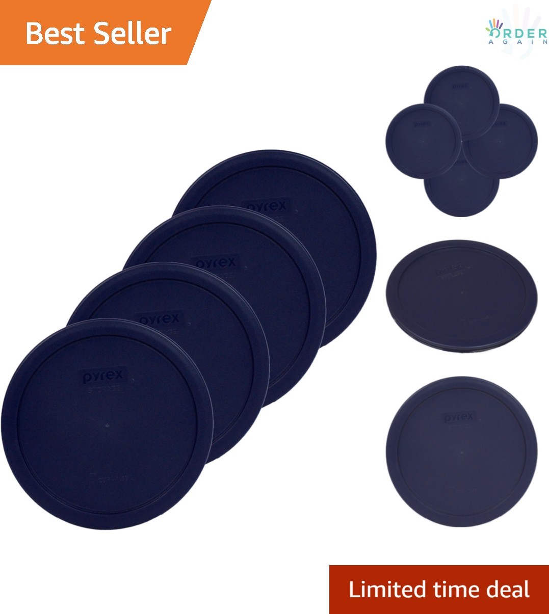 Plastic 6-7 Cup Blue Lid 4-Pack Microwave Dishwasher Safe Reusable