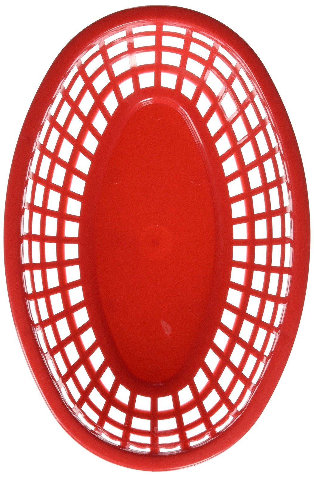 H1074R6 6-Piece Classic Oval Plastic Baskets, Red