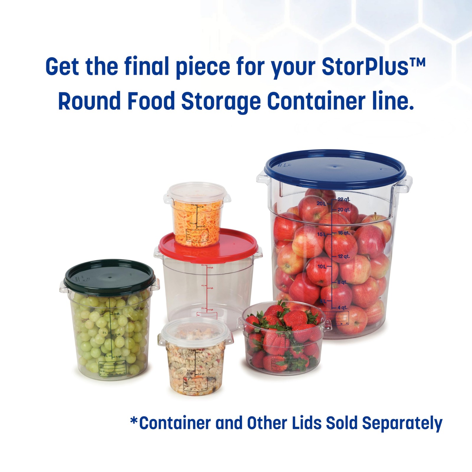 Carlisle FoodService Products Storplus Round Food Storage 2 – 4 Quarts, GREEN