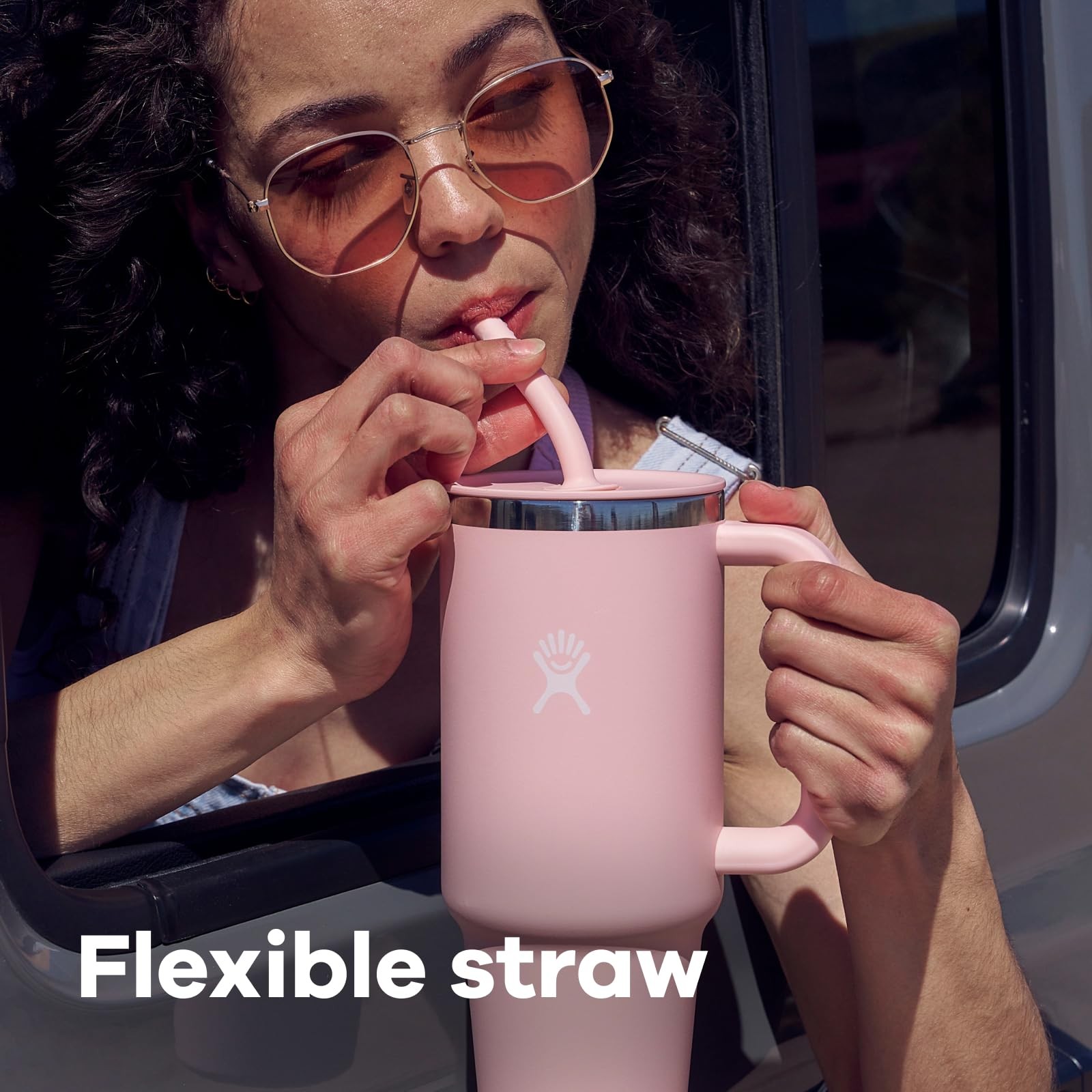 Hydro Flask Travel Tumbler Handle Lid And Straw – Insulated Stainless Steel In