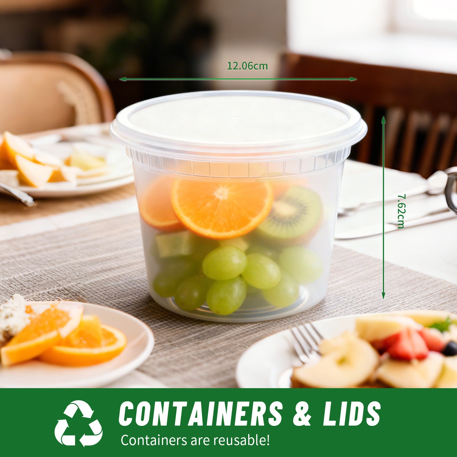 480PCS 16oz Deli Containers Leakproof BPA Free Stackable Lids Value BulkPack Set