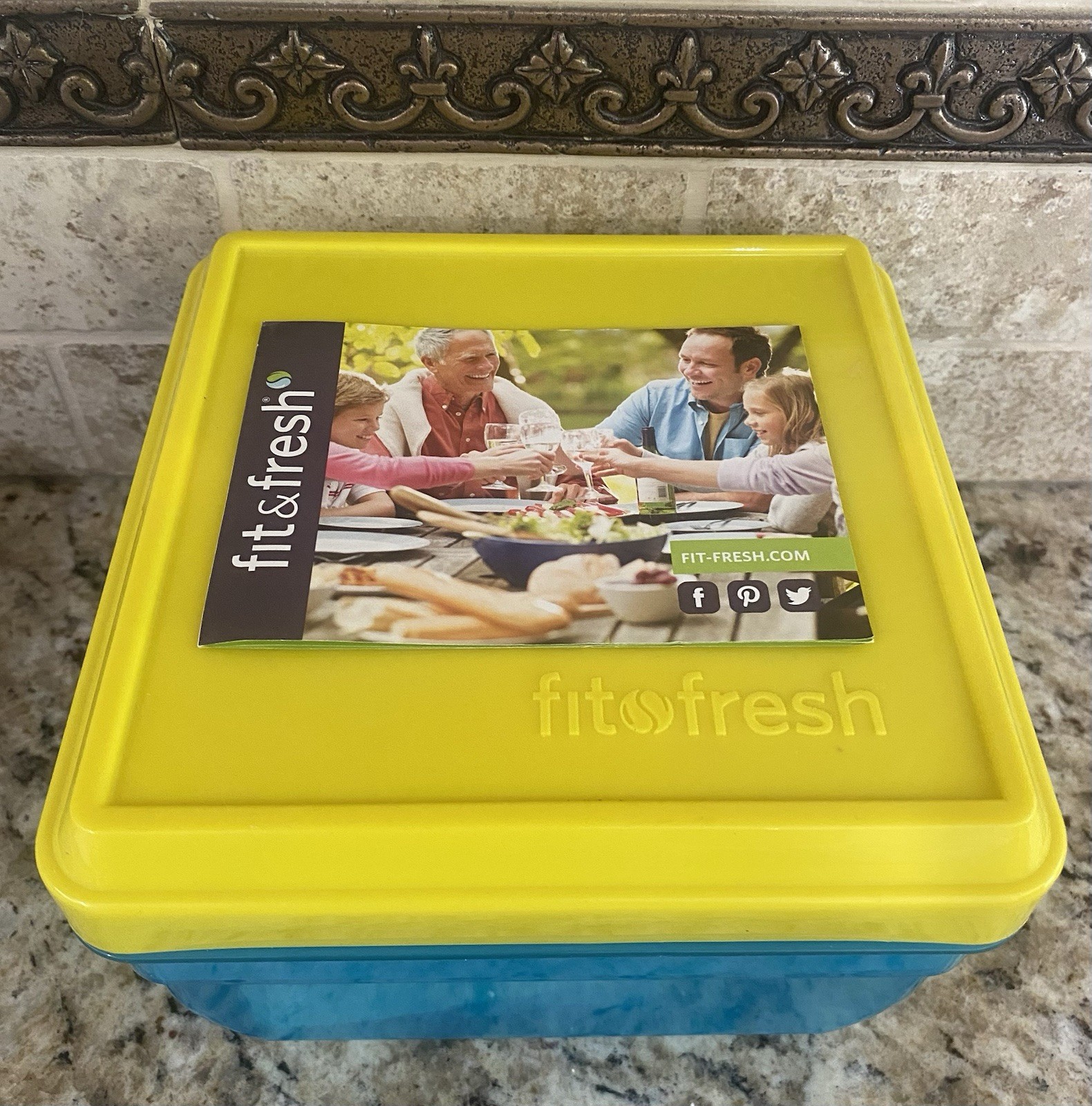FIT & FRESH Divided Lunch Box Carrier w/ Removable Ice Pack Bento style