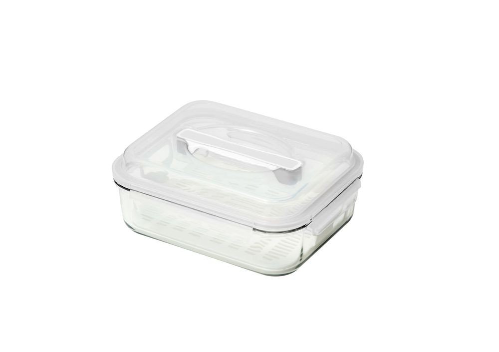 Glasslock Handy Food Container With Tray – 2 Litre