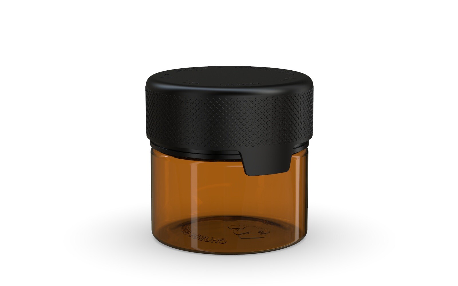 CHUBBY GORILLA AVIATOR CR 2OZ CONTAINER (10pack) TRANSLUCENT AMBER/BLACK LID