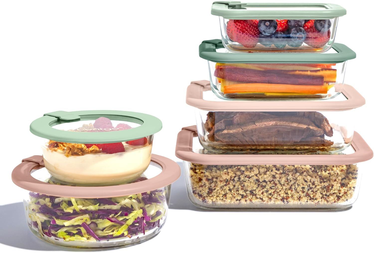 Signature Leak-Proof Glass Food Storage – 12-Piece Set, 1-Compartment Meal Prep