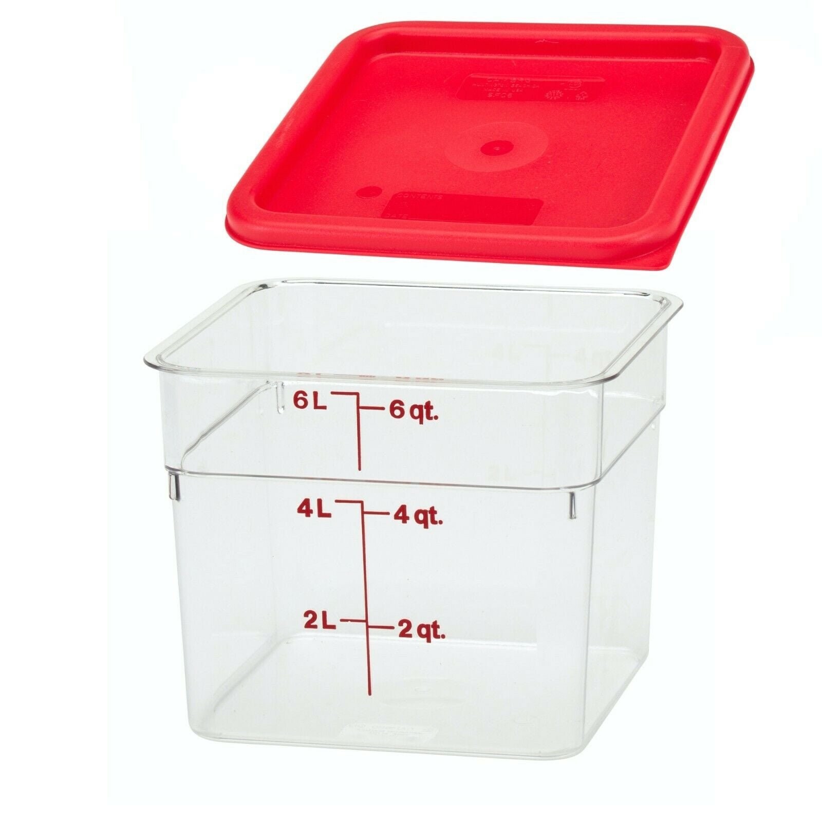 Cambro CamSquares® Classic 6 Qt. Clear Square Polycarbonate Container with Lid