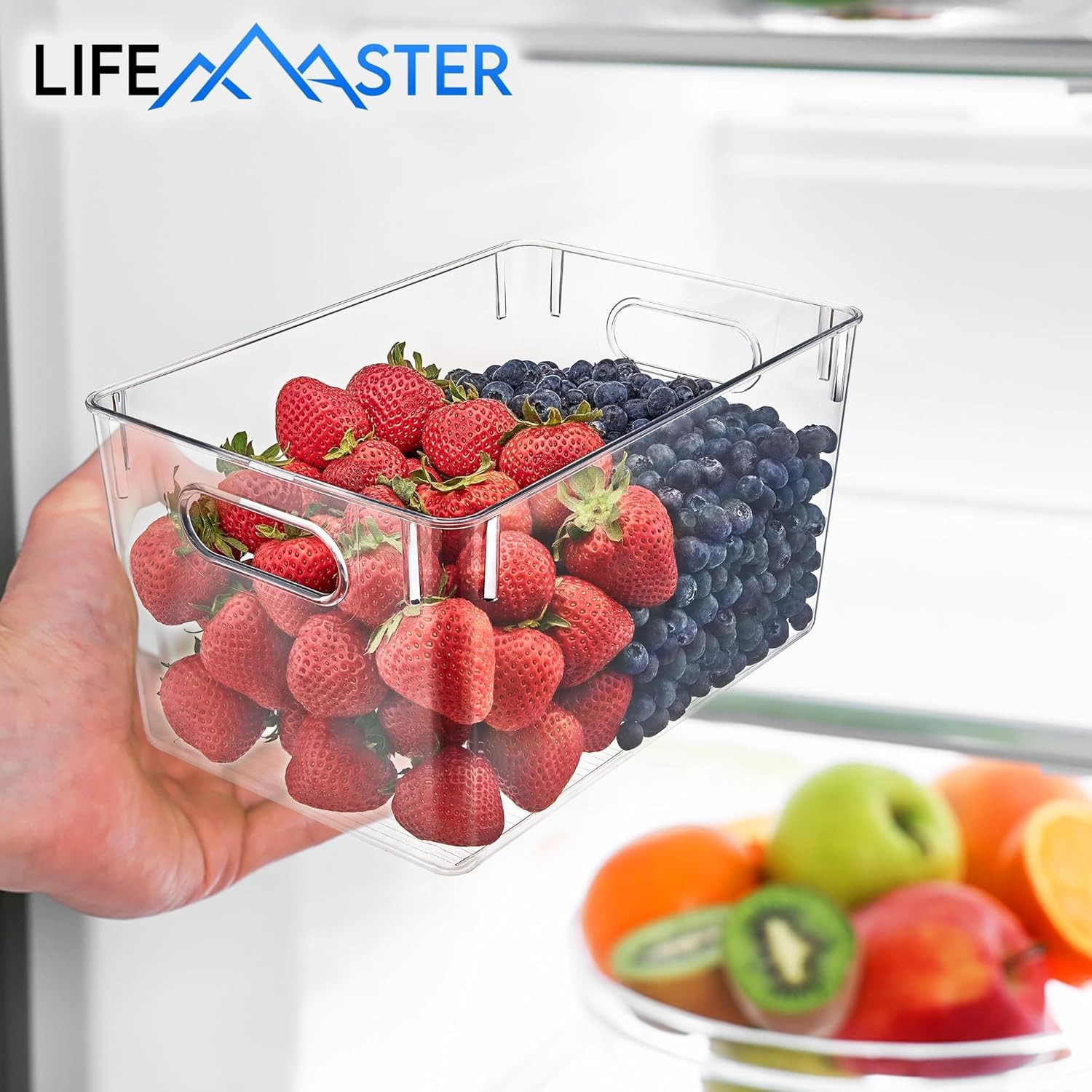 Multi-purpose Refrigerator Bins 2 pieces Large Capacity Stackable Fridge Bin
