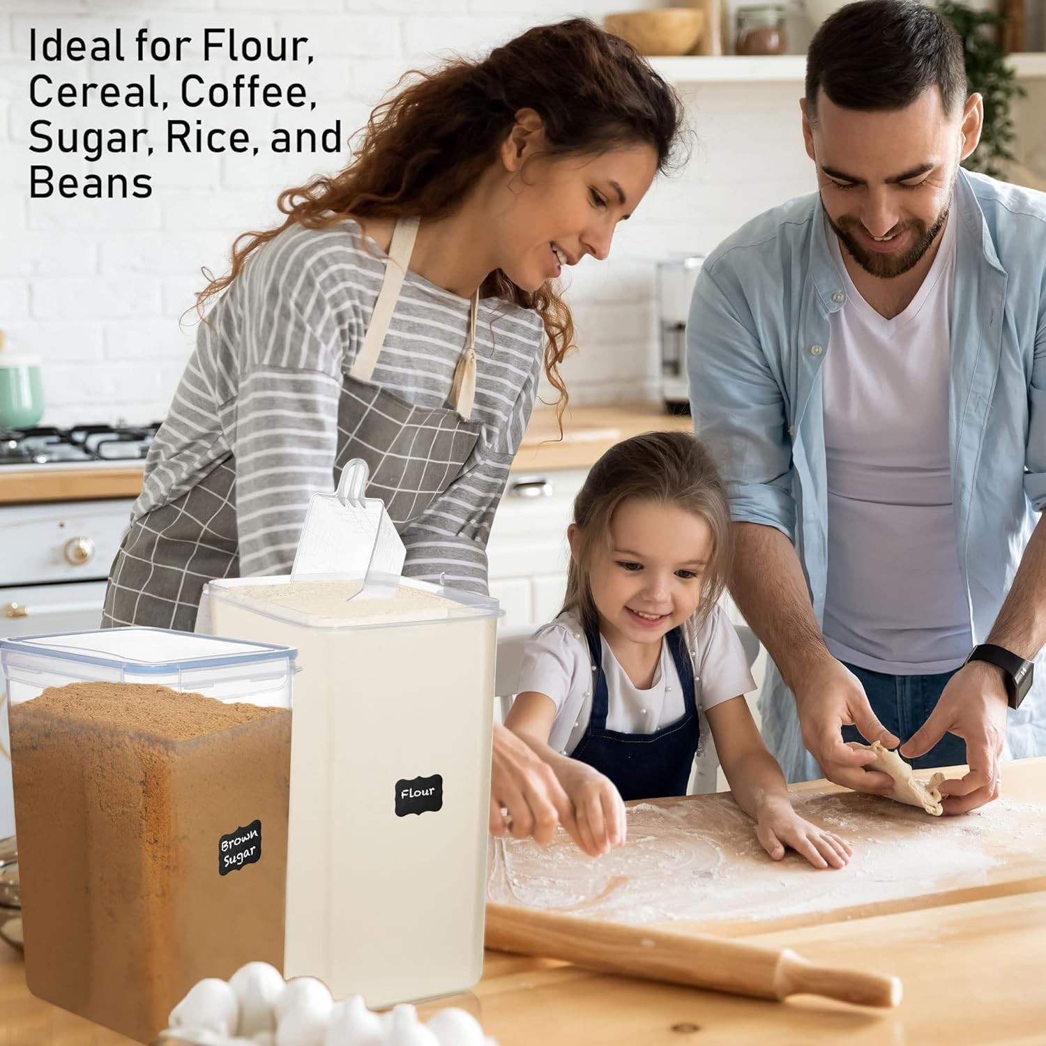 Flour Storage Container 2 PC [8.5L / 287 Oz] Extra Large Food Storage Contain…