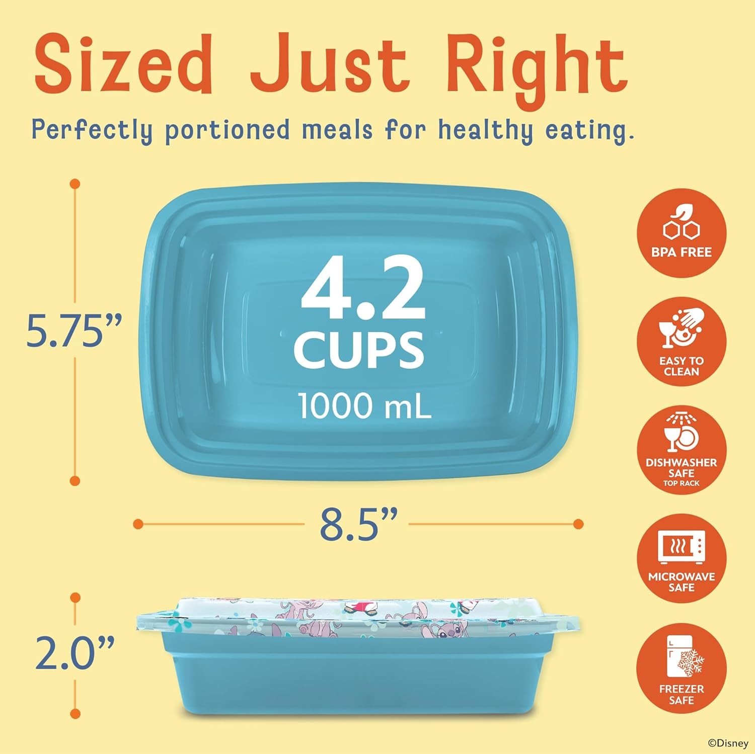 Disney Meal Prep Containers – 20-Piece Reusable Food Containers with Lids – F…