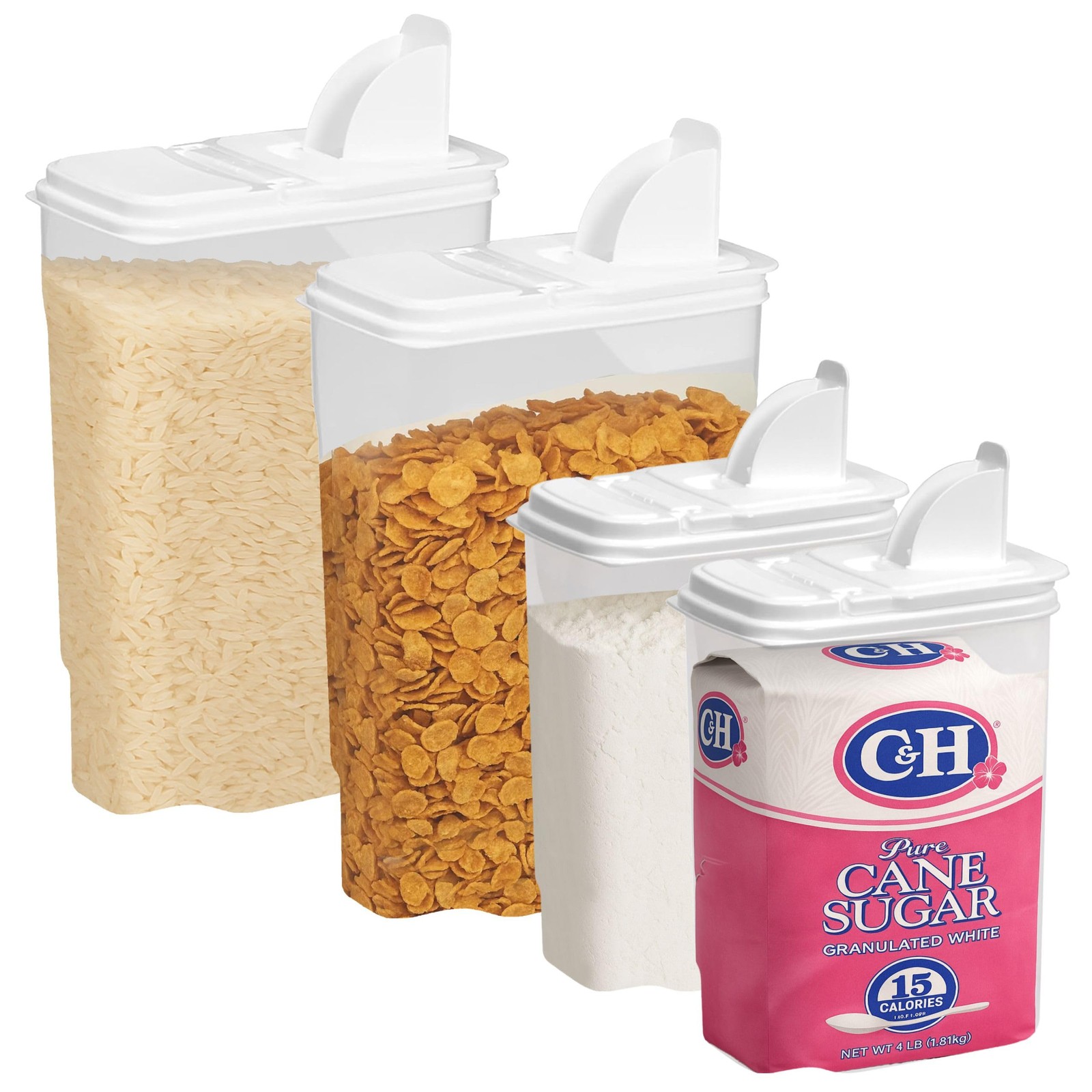 Bag In All Purpose Food 4 Piece Dispenser Set – Includes 2 x 8 Quart and 2 x …