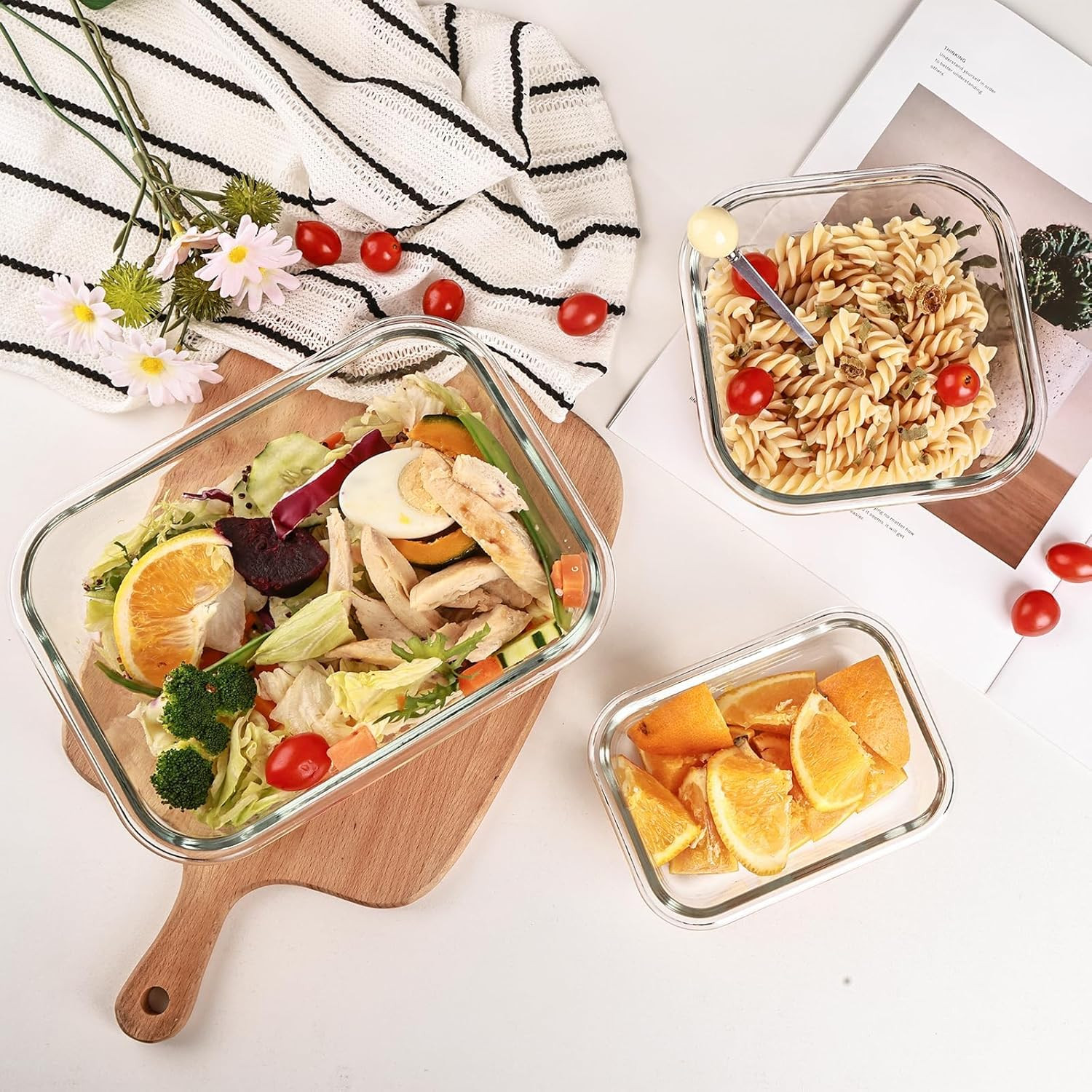 8 Recipientes De Vidrio Con Tapa Para Comida Cocina Envases Topper Contenedores