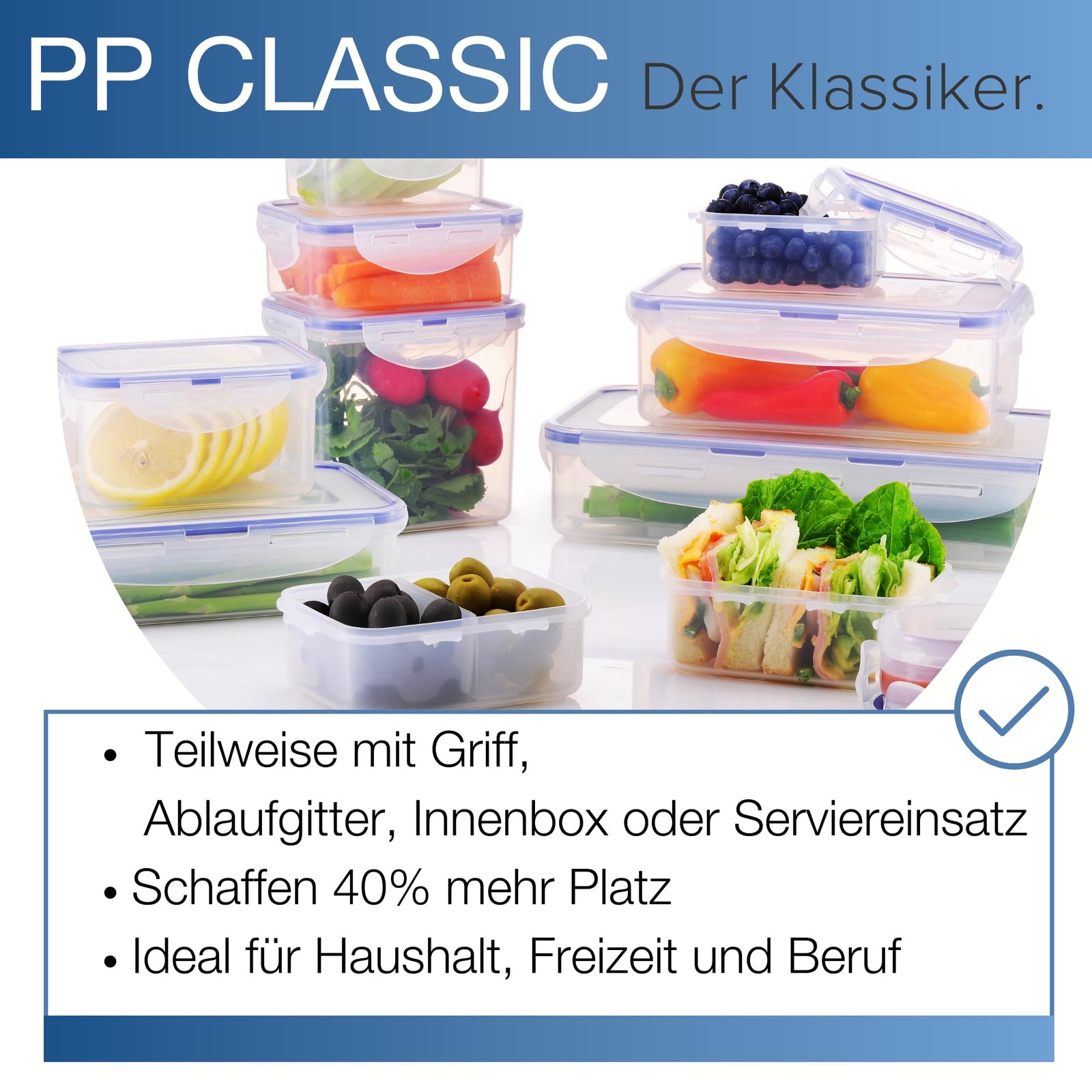 LOCK & Easy Essentials Food Lids/Pantry 8 Cup (Pack of 1), Clear
