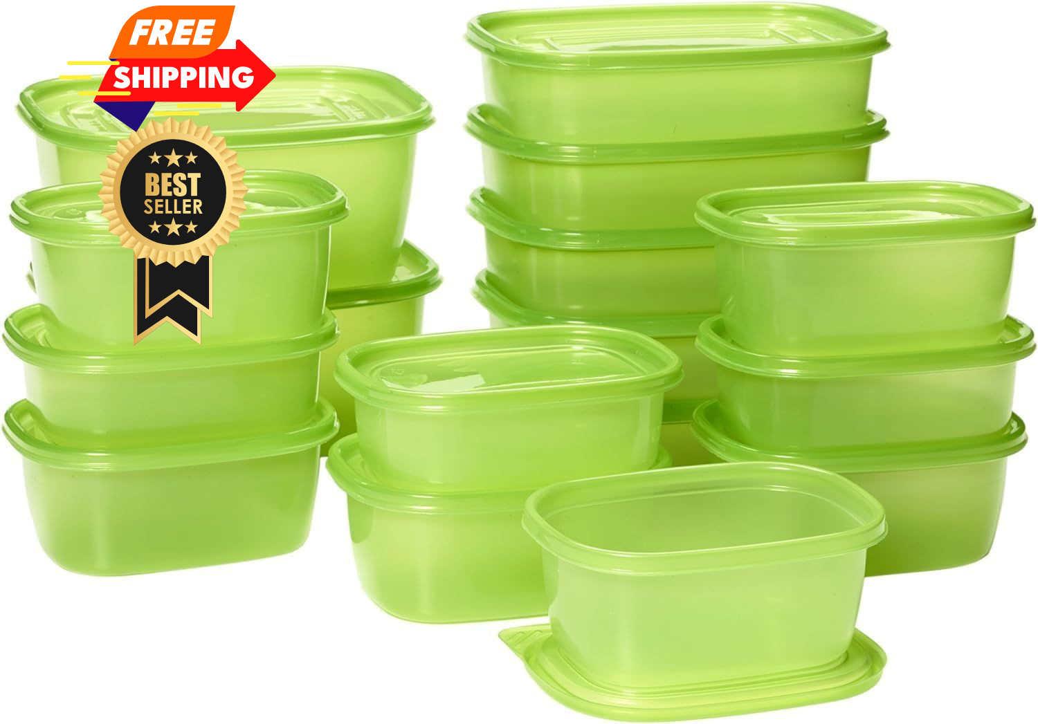 Debbie Meyer UltraLite GreenBox | Reusable Plastic Airtight 32-piece, Green