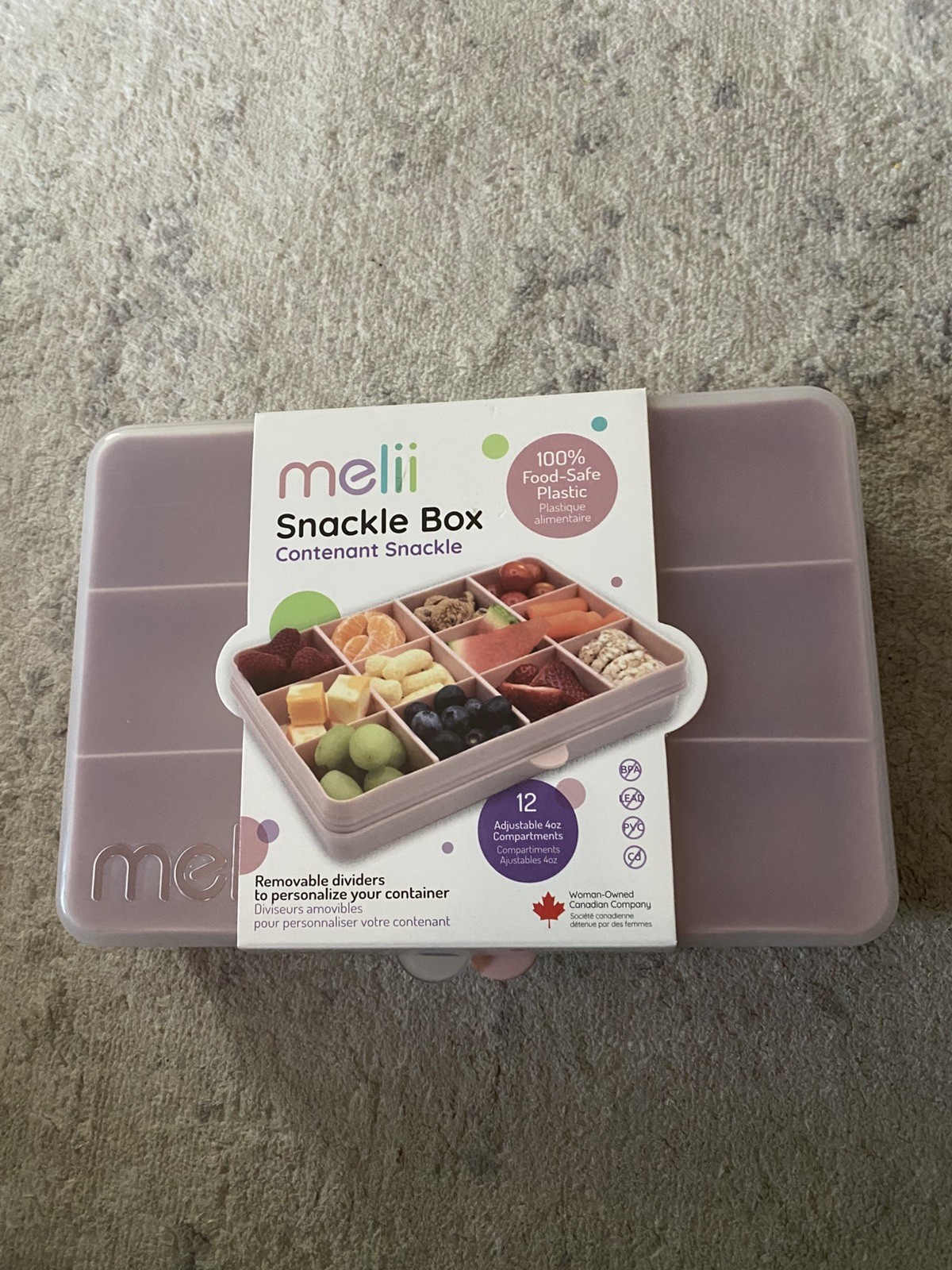 MELII SNACKLE BOX – 12-NEW Snack BPA-Free Food Container Pink
