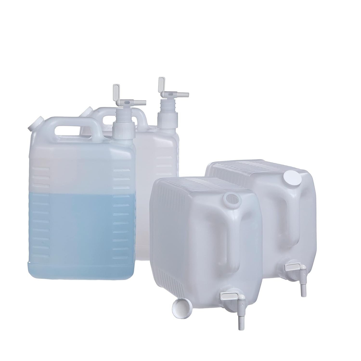 5 Gallon Plastic Carboy Dispenser Storage Set 4 Pack with Spigot Tap