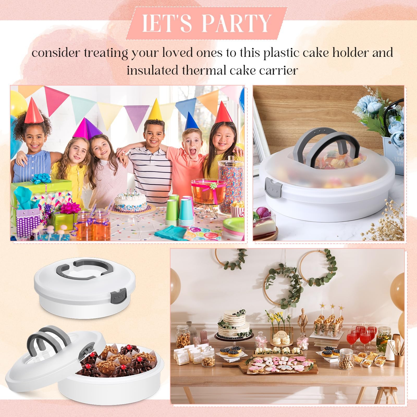 Vesici Set of 3 12” Round Pie Holder Insulated Thermal Casserole Carriers fo…