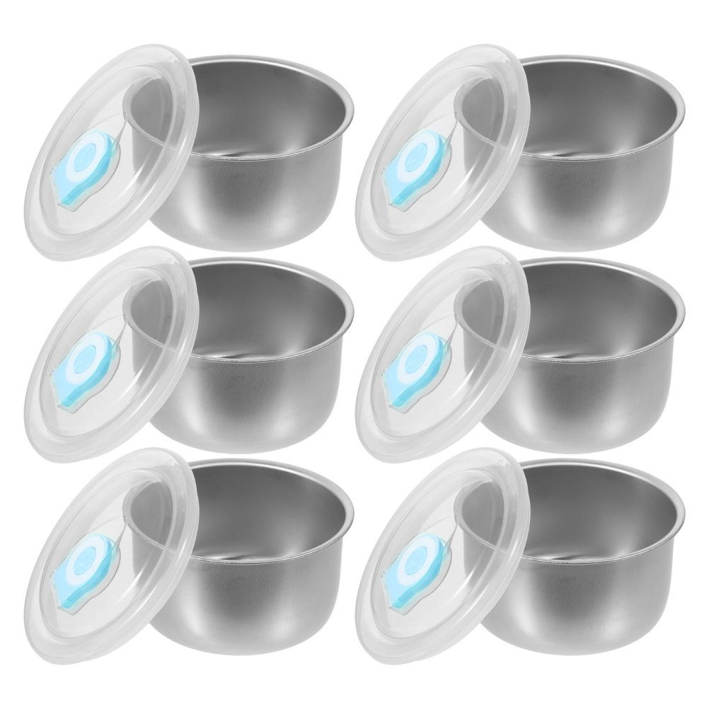 Stainless Steel Food Storage Containers 6 Pack, 500ML Rectangle Boxes for Ice