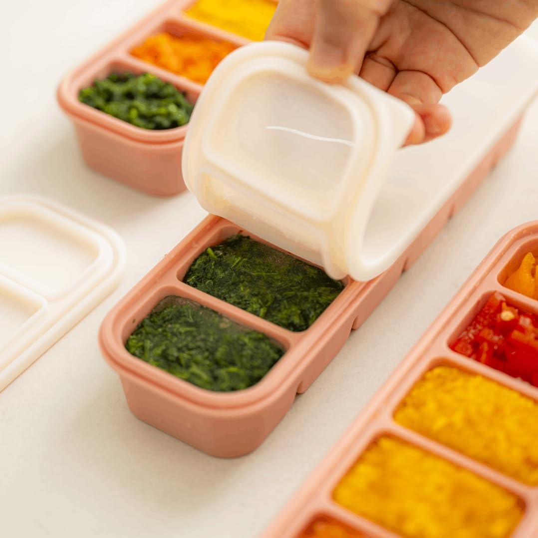 MOMOBIN Silicone Freezer Tray, Made in Korea, Meal Prep, Freeze Food Storage …