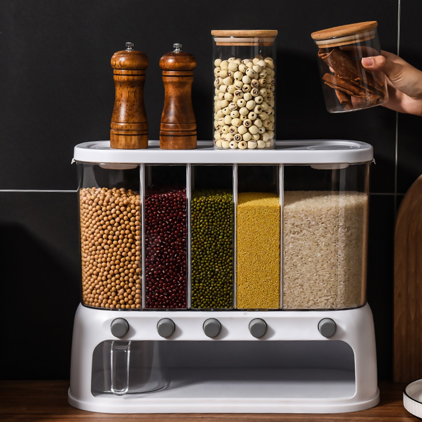 12L Rice Container Moisture Proof Multifunctional With Lid for Kitchen Household