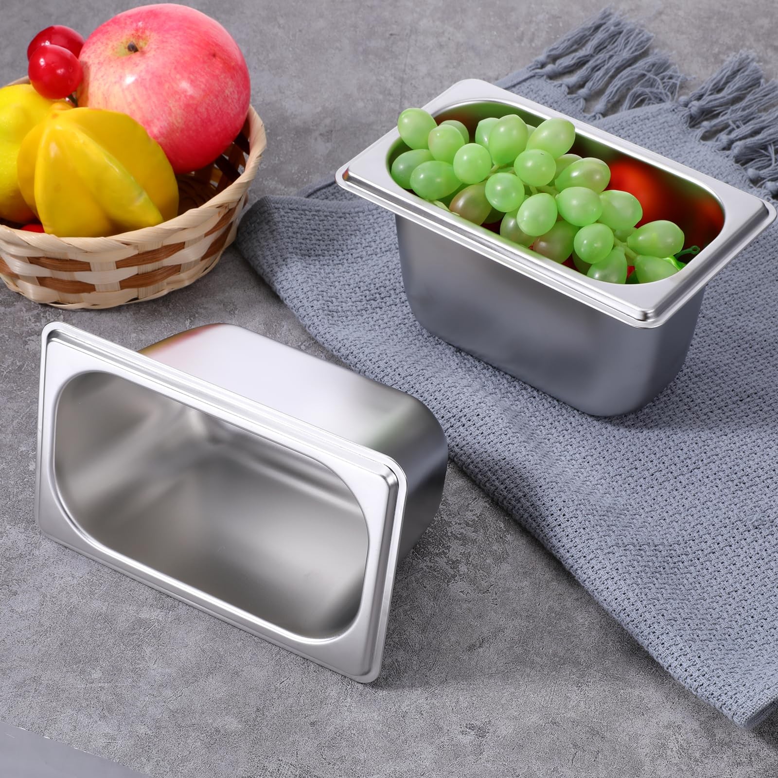 10 PCS 1/9 Size 4 Inch Deep Stainless Steel Hotel Steam Table Pan 0.8 mm