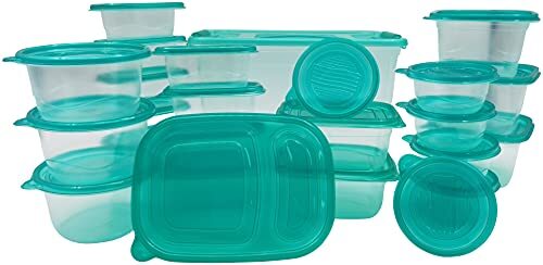 50-Piece Storage Container Set Snap On Lids Microwave Top Rack Dishwasher Safe