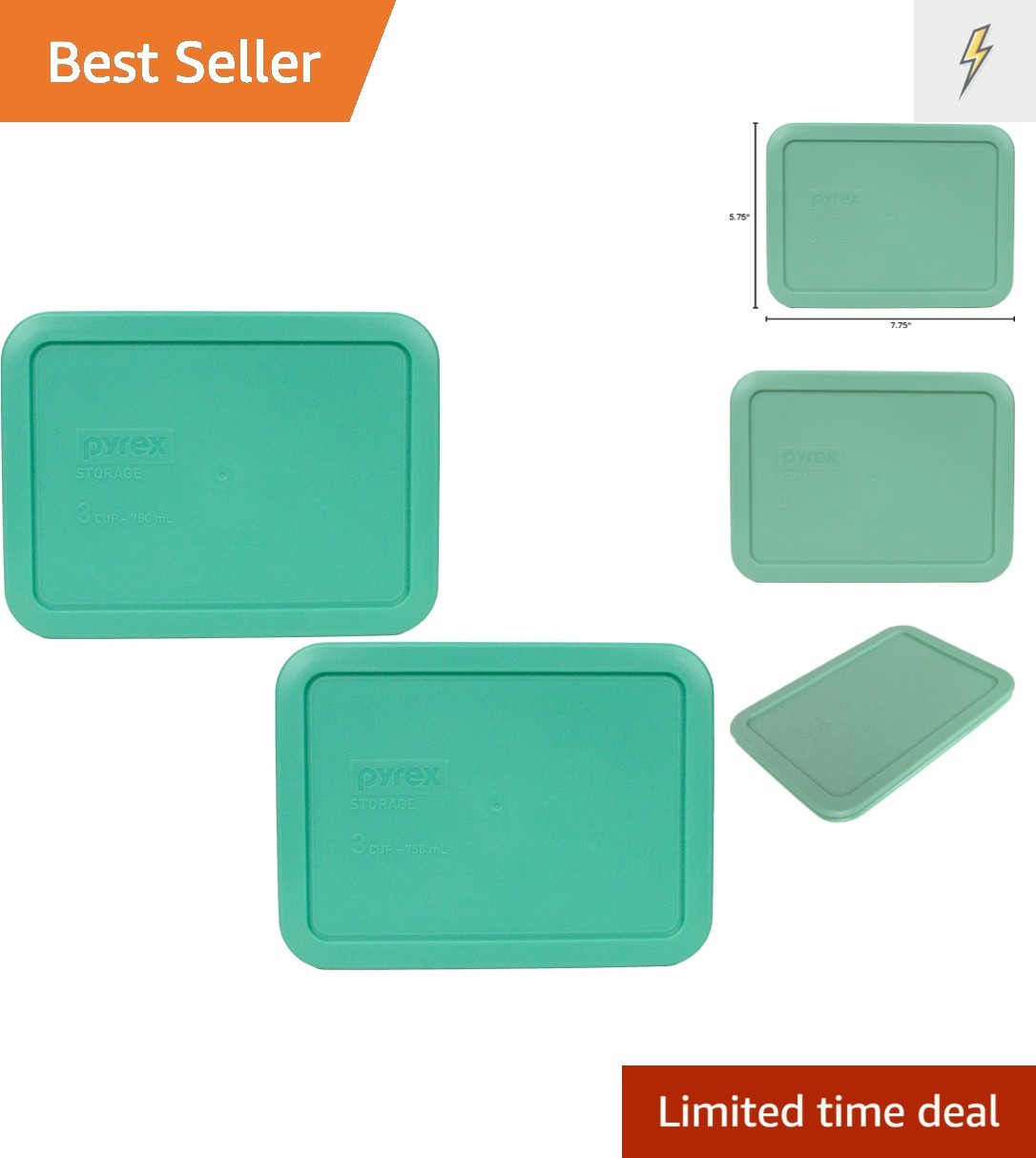 Versatile 3-Cup Food Storage Replacement Lids – BPA-Free, Light Green, 2-Pack