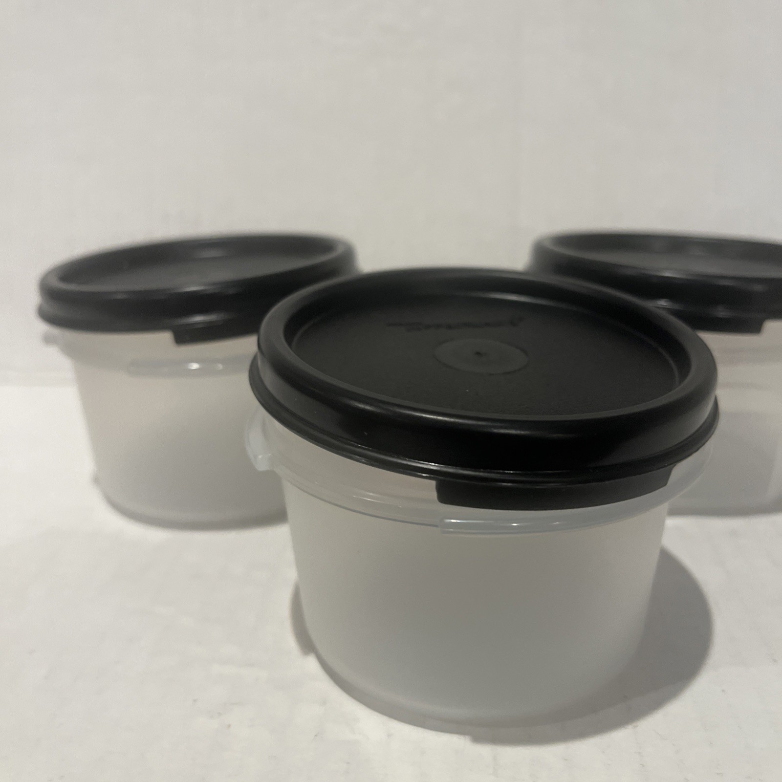 Tupperware Modular Mates Round #1 Set 3x 200ml New Black Seal