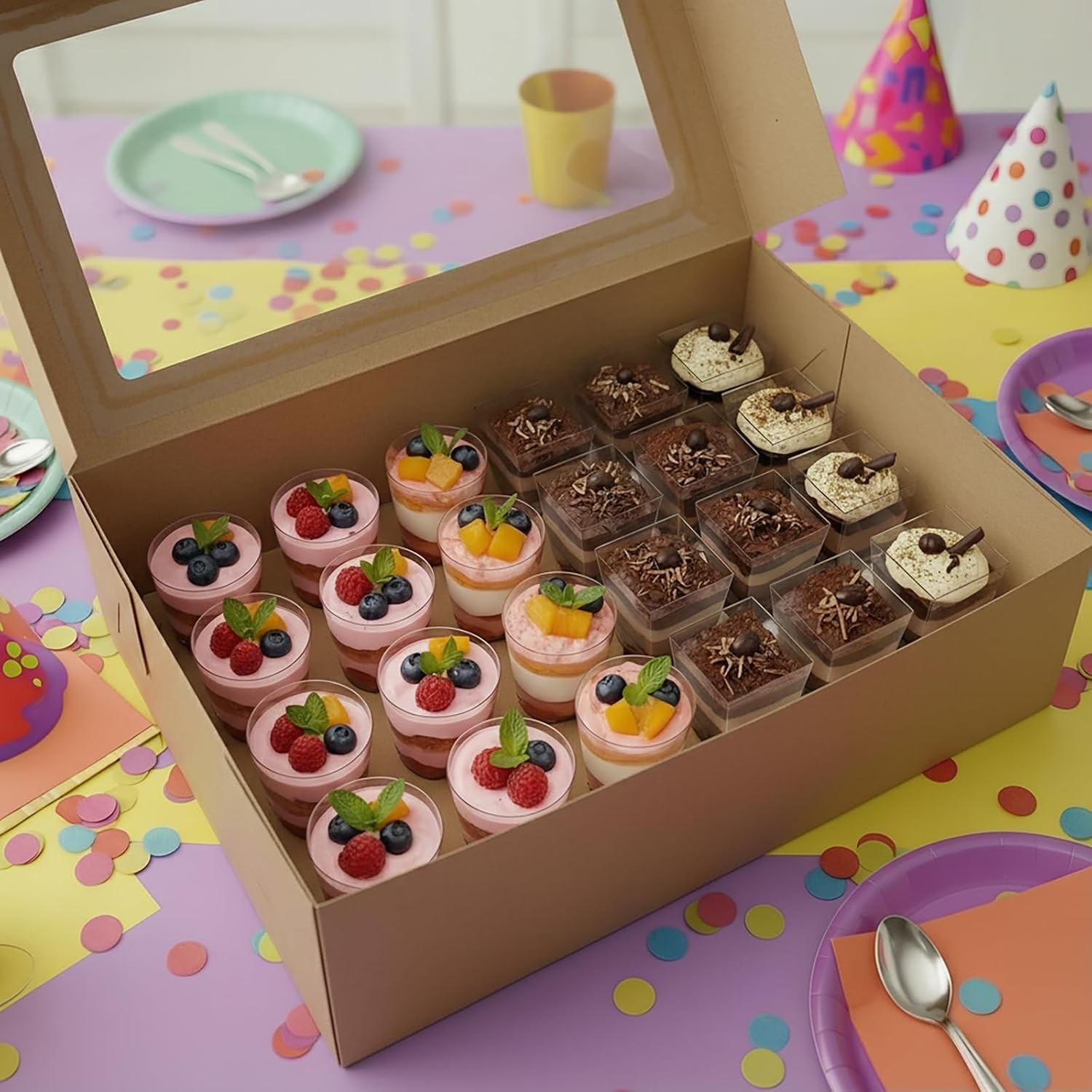 Dessert Shooter Box,set of 12 each can hold 24 3oz dessert shooters food-grade