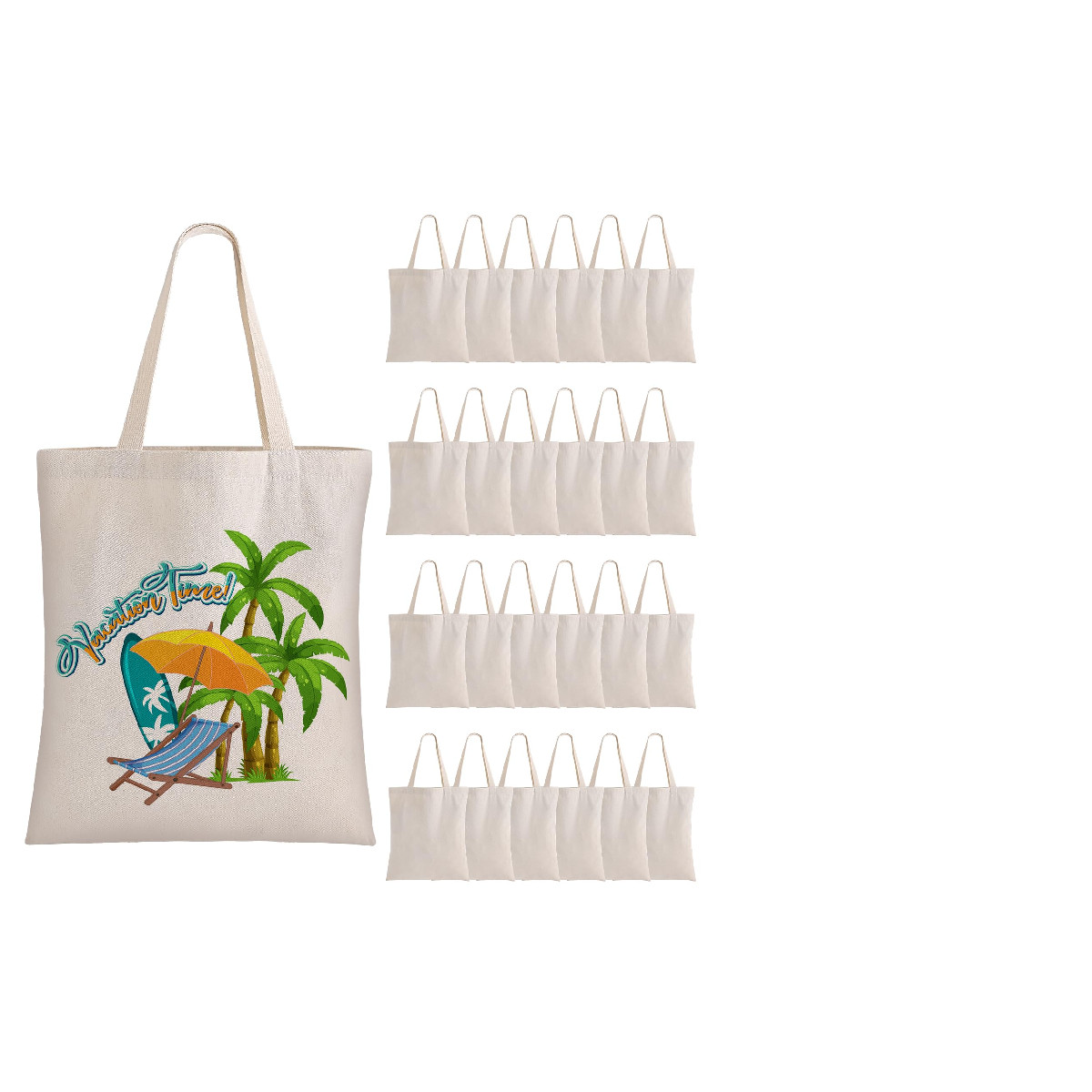 Taozim 24Pack Canvas Tote Bags Bulk 16 X 14Inch 10Oz Cotton Blank Canvas Tote