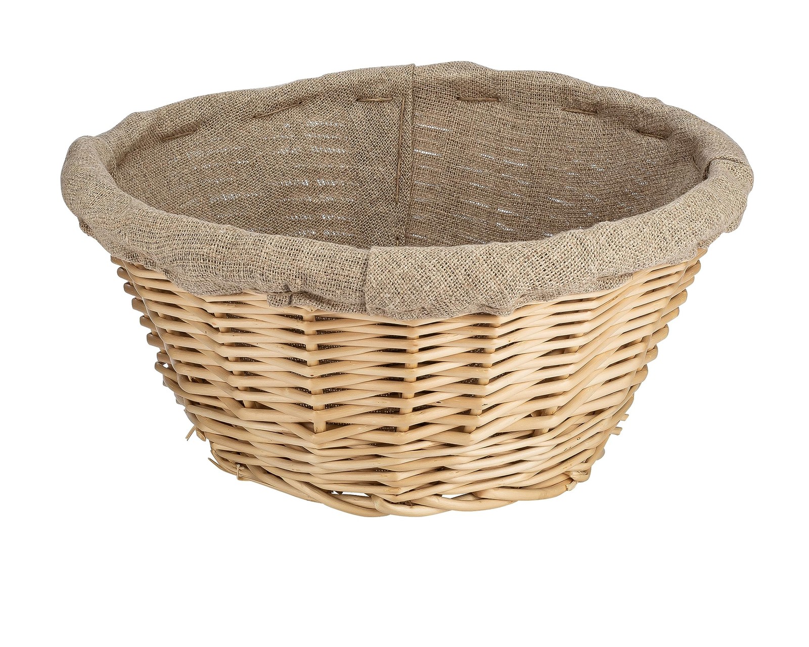 Bourgeat Banneton Linen-Lined Proofing Wicker Basket, Round, 10 5/8″