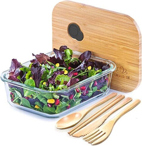 Umami Glass & Bamboo Meal Prep Container | Food Storage | Leakproof