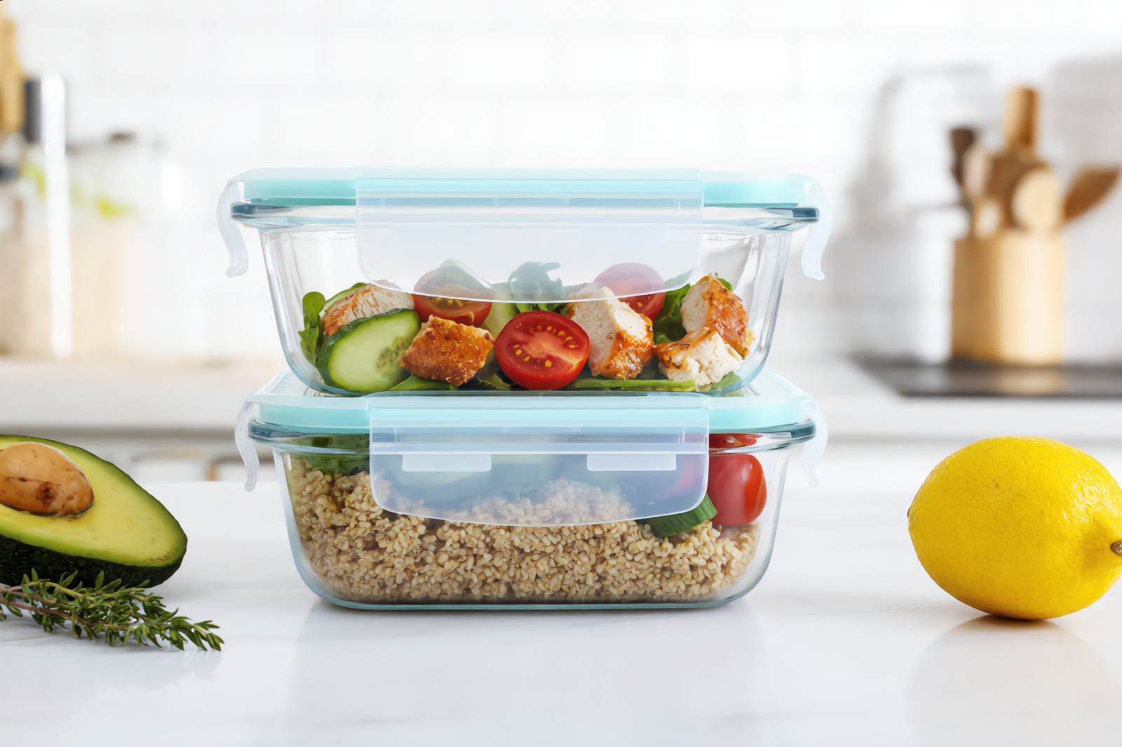 13.5oz Glass Airtight Food Storage Containers Oven Microwave Freezer Safe