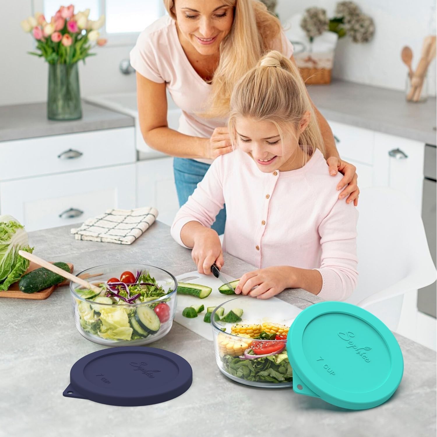 Round Silicone Storage Cover Lids Replacement for Anchor Hocking and Pyrex 74…