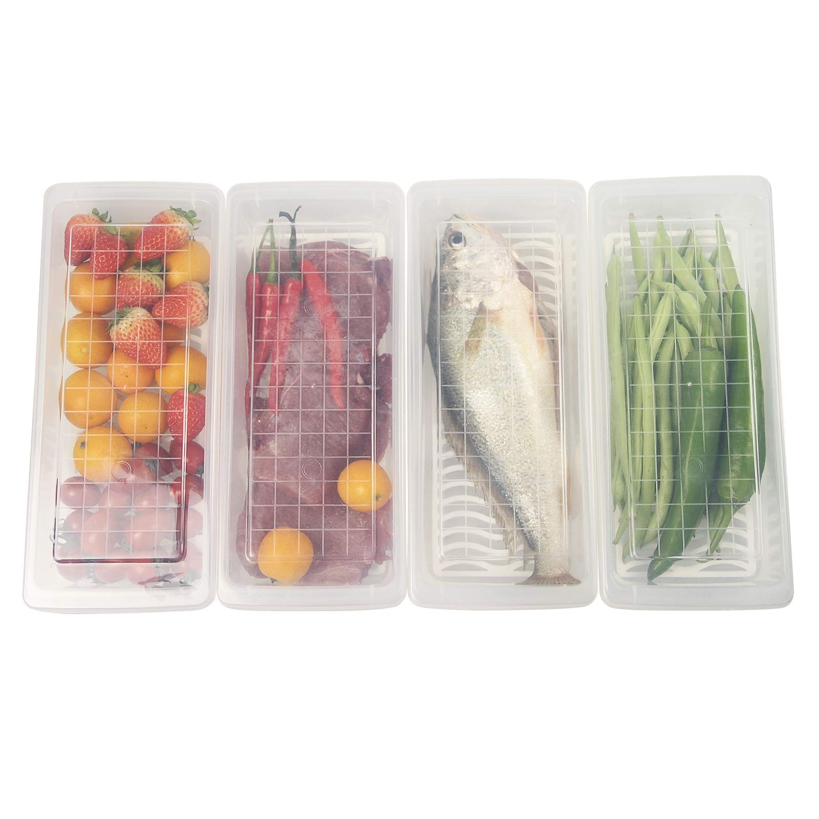 Food Storage Container, Plastic Food Containers with Removable Drain Plate an…