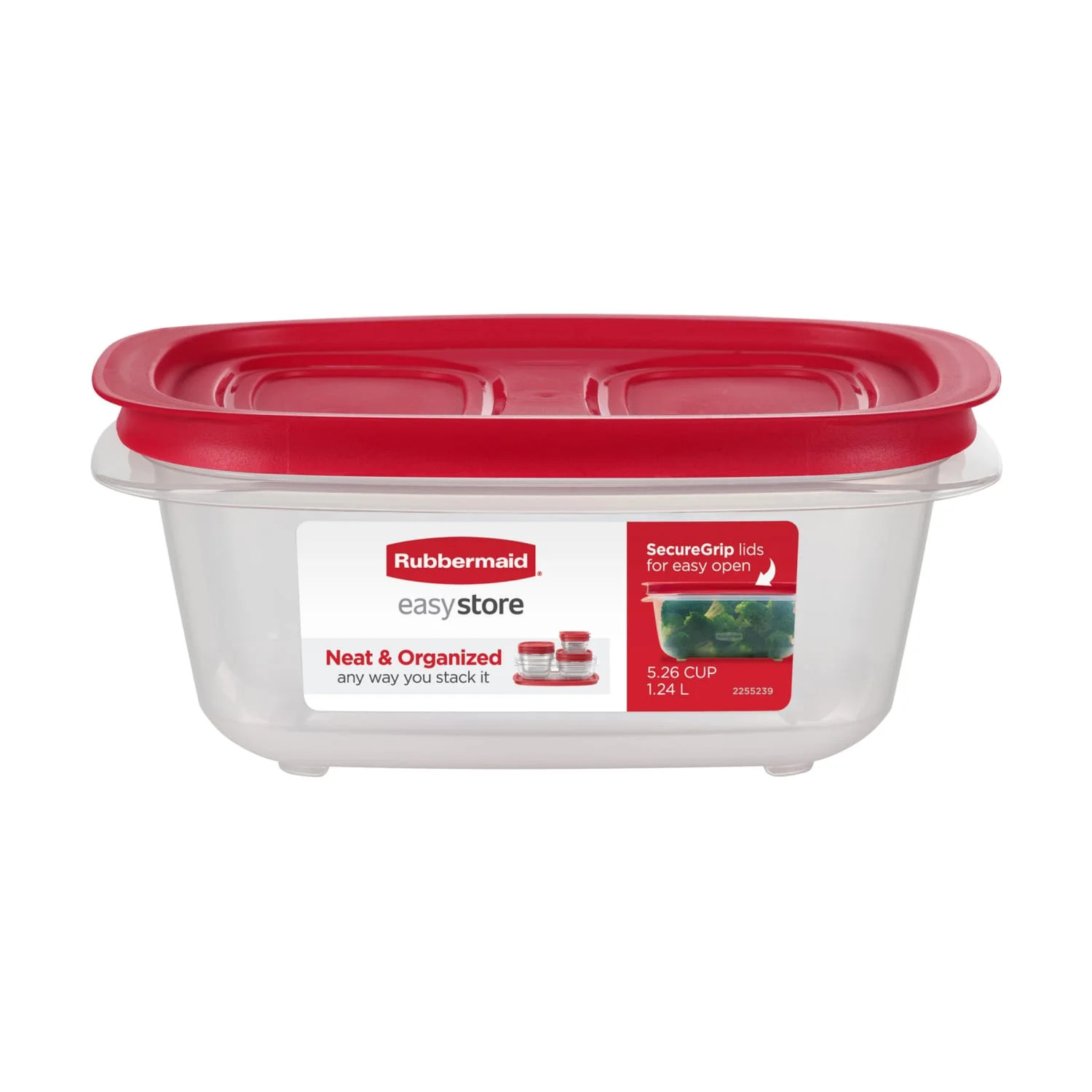 Rubbermaid 5.26-Cup Easystore Rectangle Container, Food Storage Container, Food