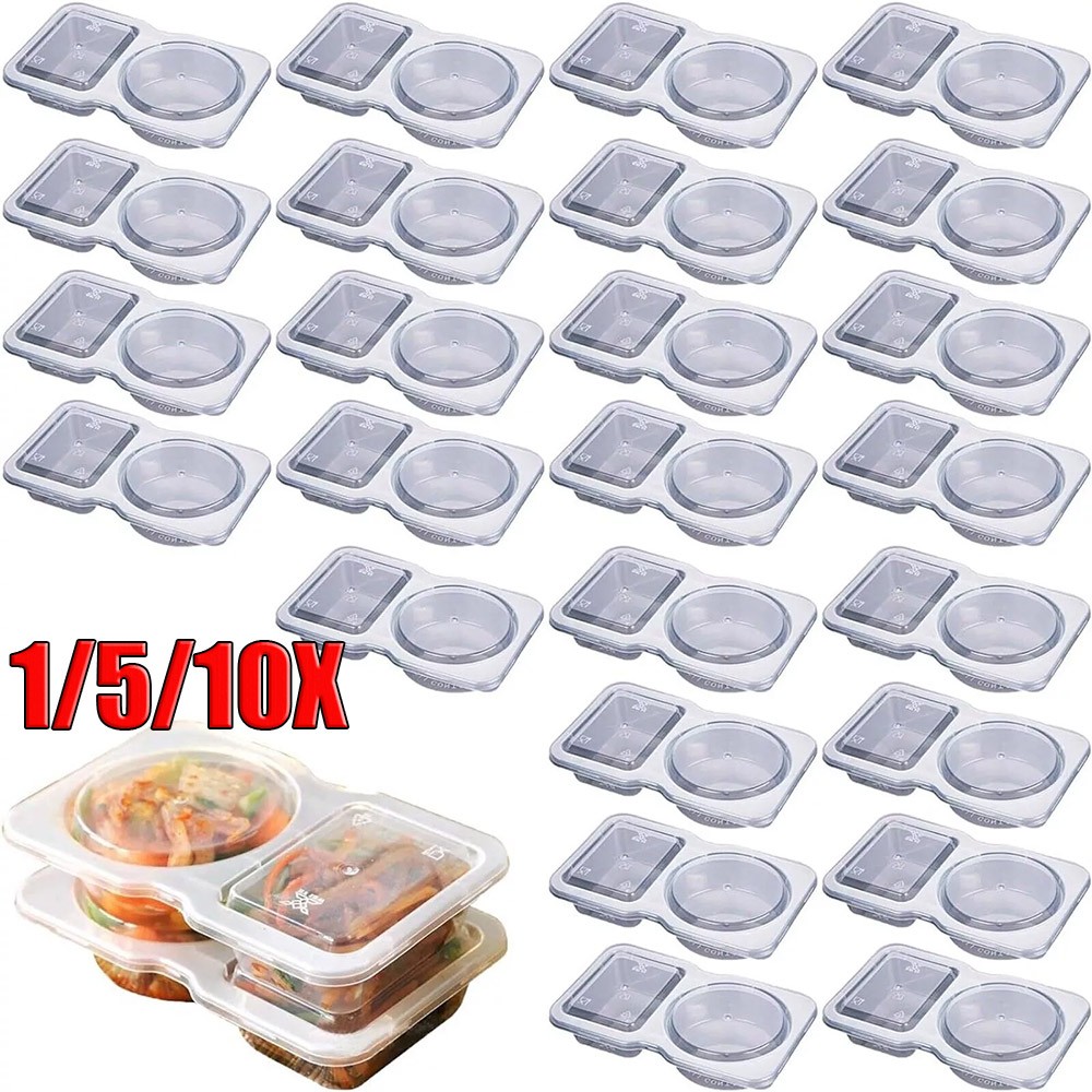 Reusable Snack Containers with Lids, 2 Compartment Snack Pack Containers JQ