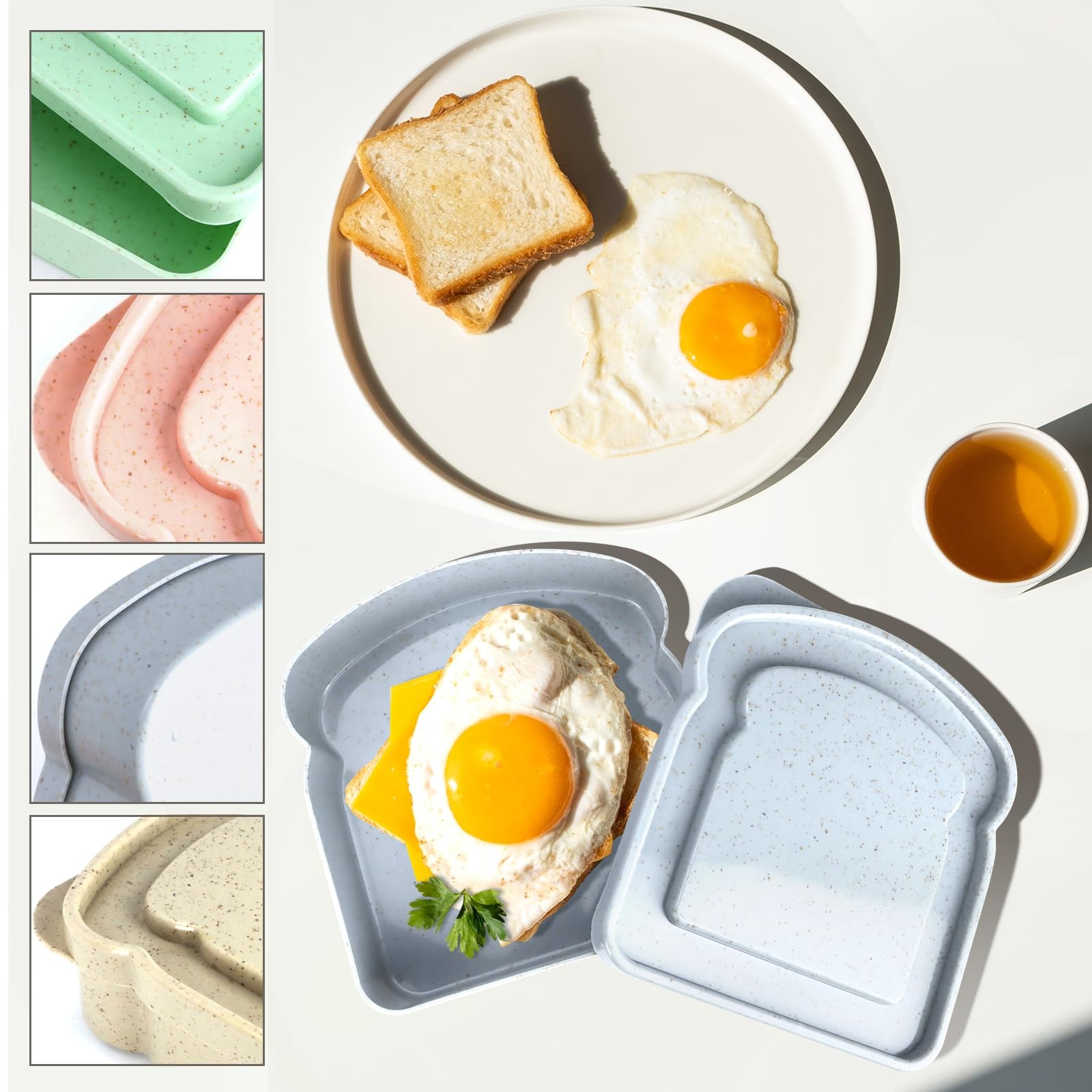 4 Pcs Toast Shape Sandwich Box 14oz Sliced Toast Boxย Toast Freshkeeping Con…