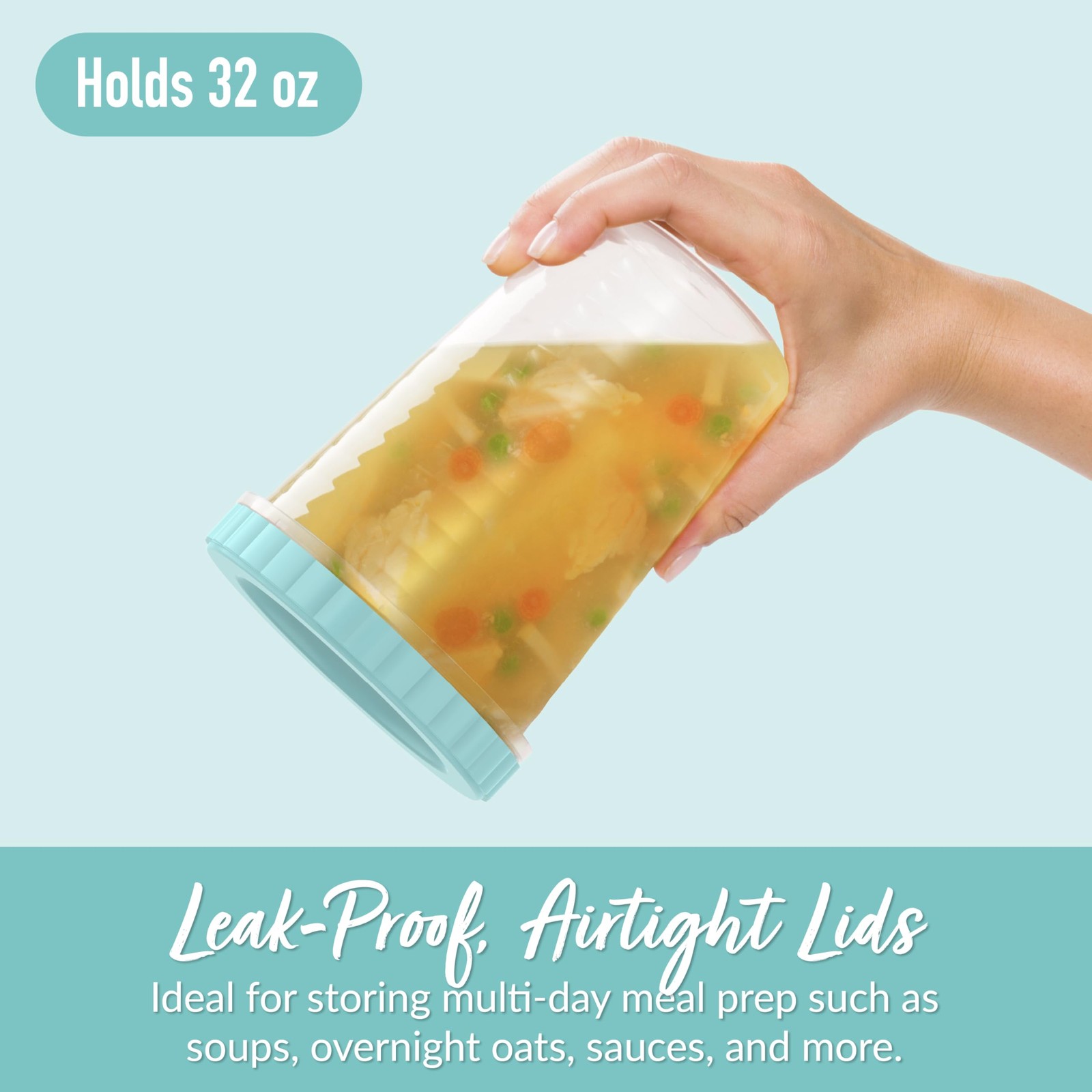 Bentgo Prep – 20 Piece 32 fl oz Leak-Proof Deli Containers with Lids, Food St…