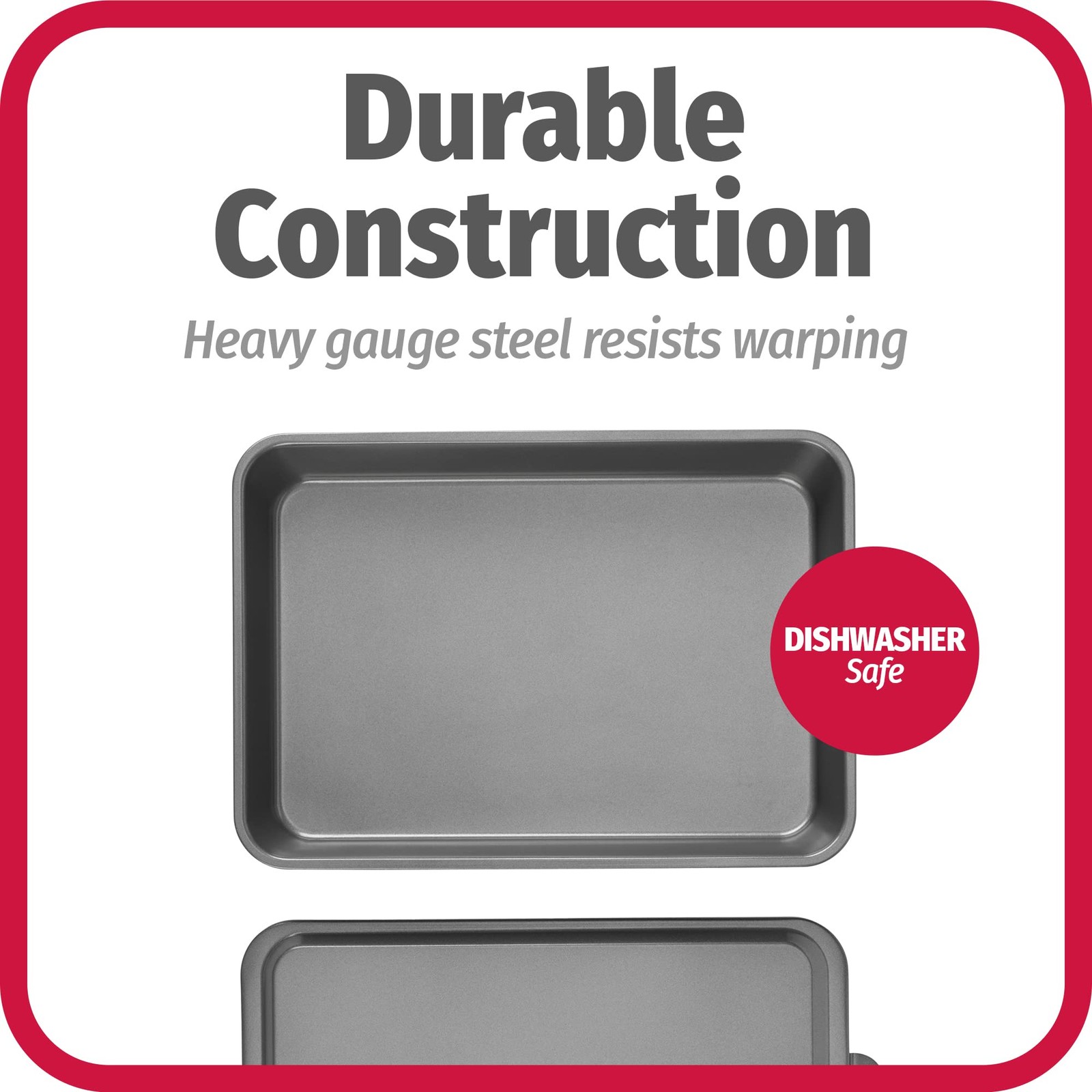GoodCook Everyday 9x 13 Nonstick Steel Oblong Cake Baking Pan with Metal Lid Gra