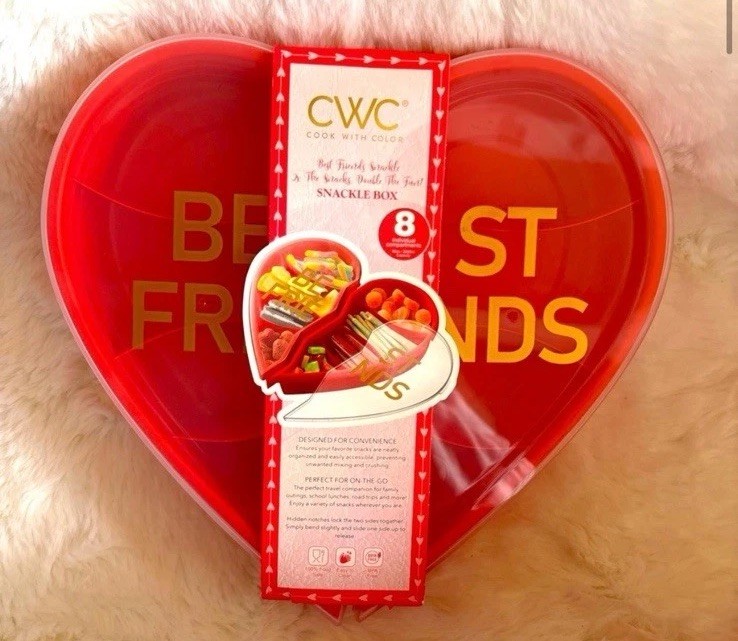 TARGET Valentine Best Friends Heart-Shaped Snack Box SNACKLE Box Red