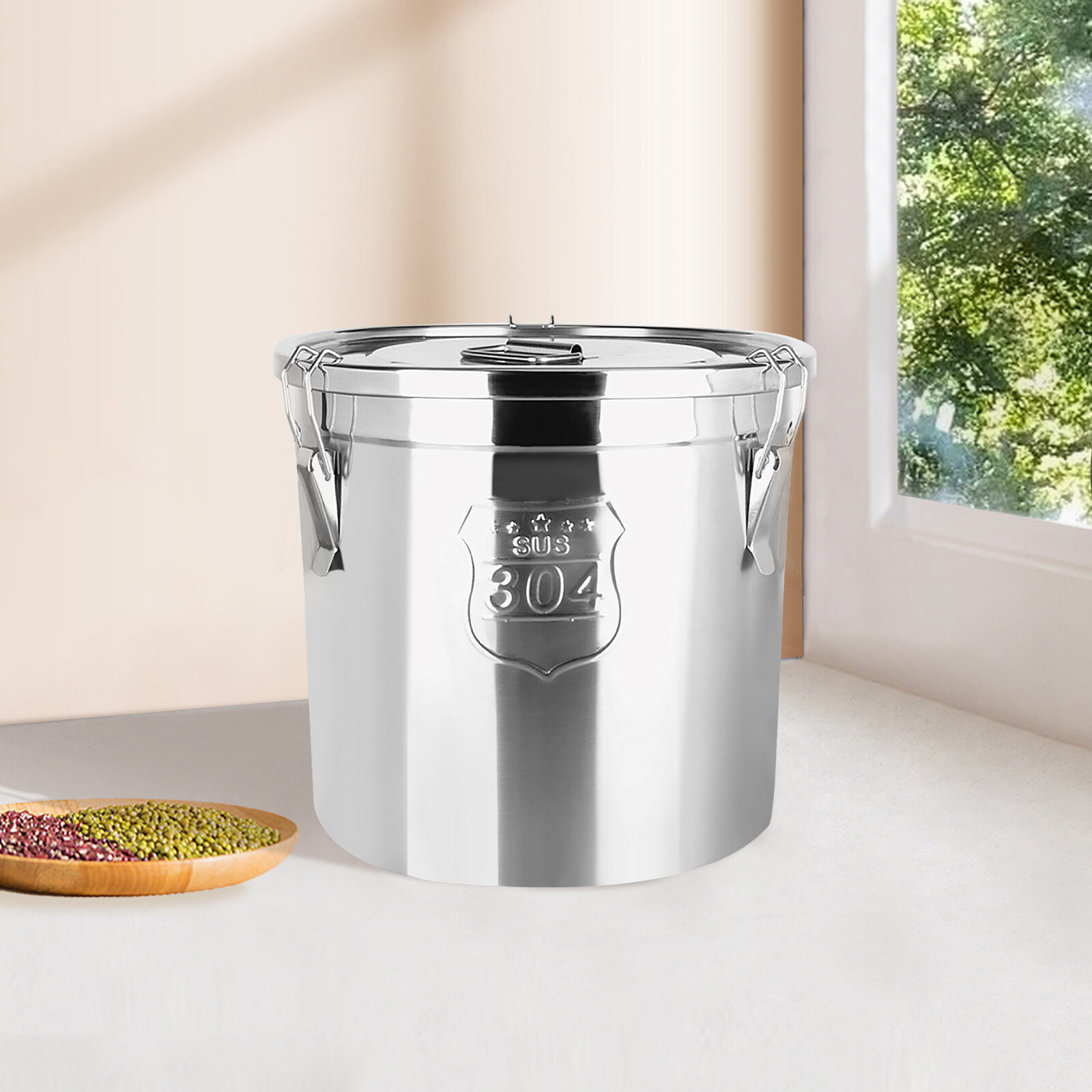 6 L Stainless Steel Airtight Canister, 1.3Gal Canisters Container with Lids HOT!
