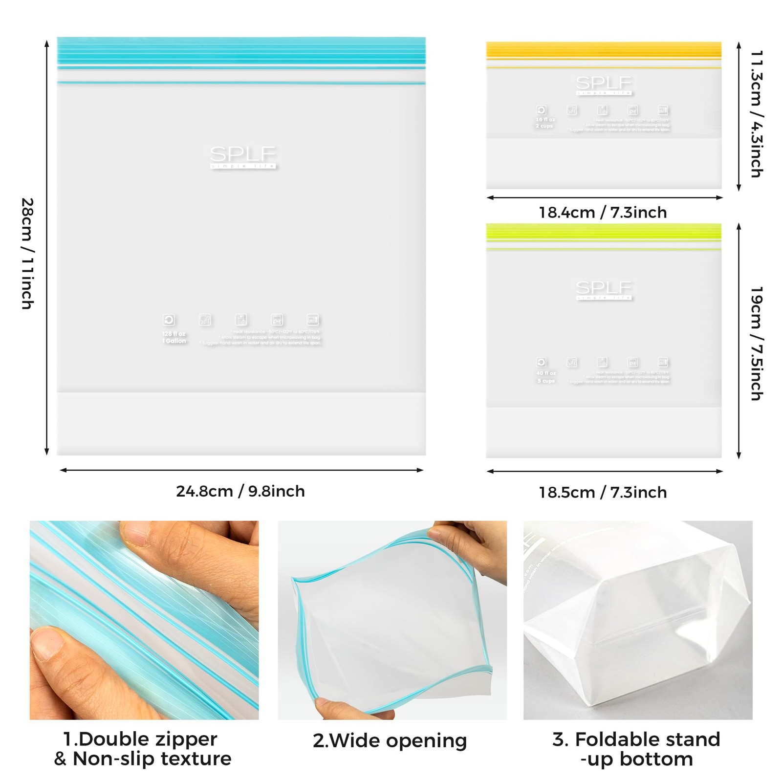 24 Pack Reusable Food Storage Bags Dishwasher Microwave Safe, BPA Free Reusab…