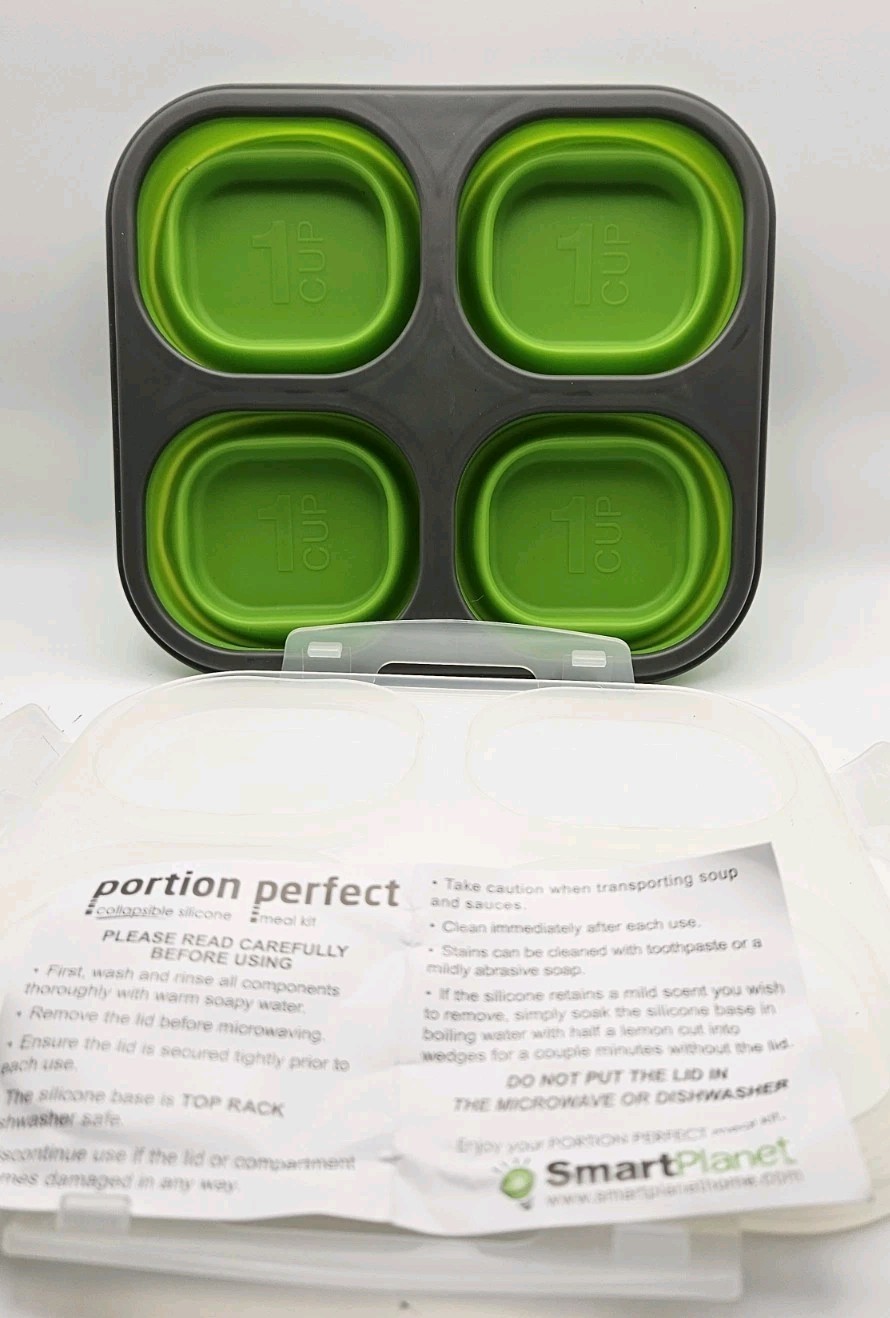 Crofton Portion Perfect 4-1 Cup Portion Control Collapsible Compartments – Green