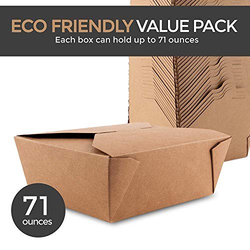 Stock Your Home Microwaveable Kraft Brown Take Out Boxes 71 oz 40 Pack Leak