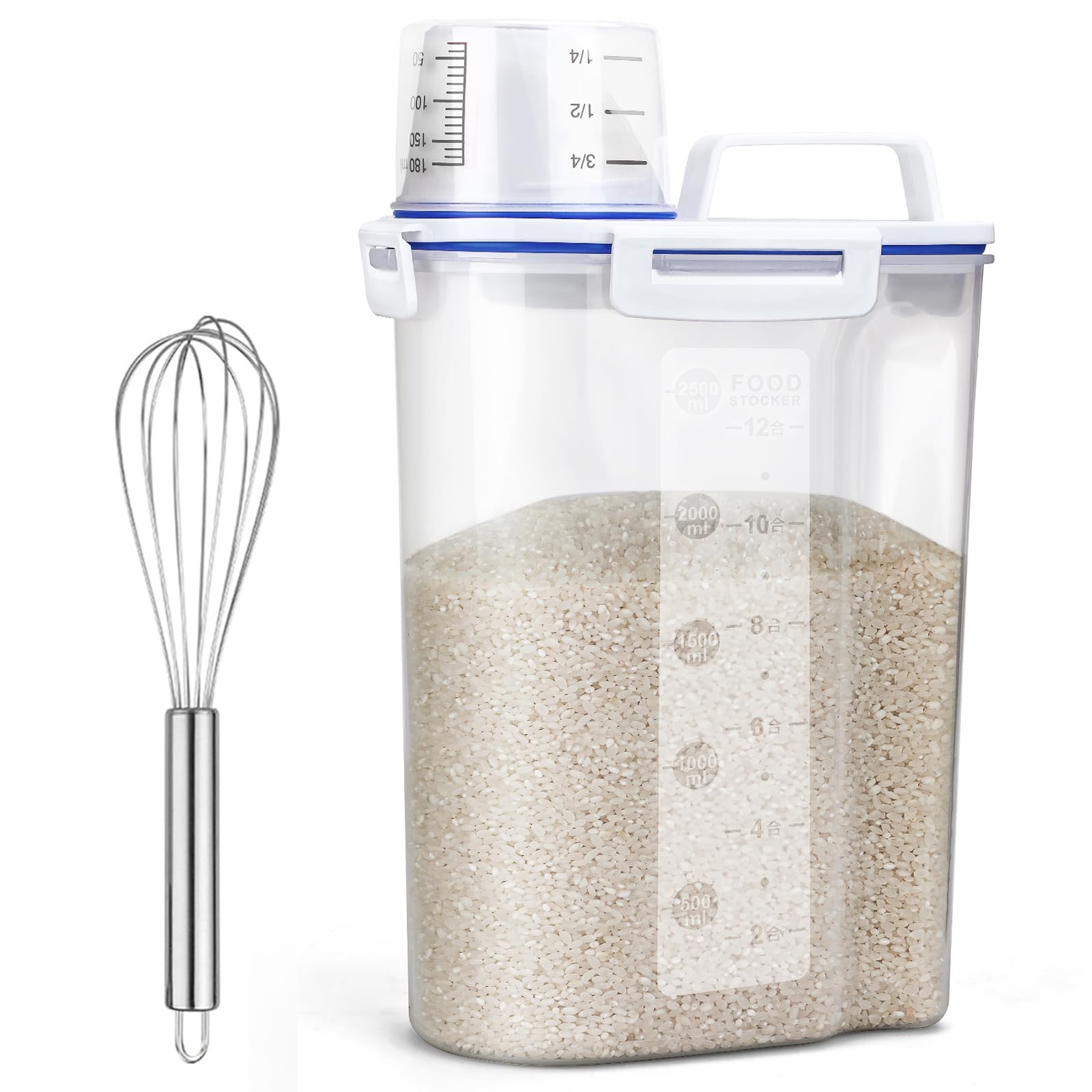 Rice Airtight Dry Food Storage Containers, BPA Free Plastic Sealed Holder Bin…