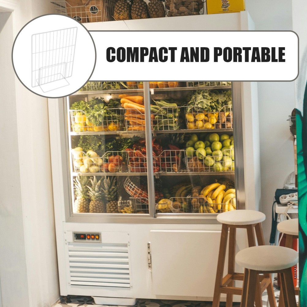 2Pcs Adjustable Metal Wire Mesh Divider for White Refrigerator and Chest Freezer