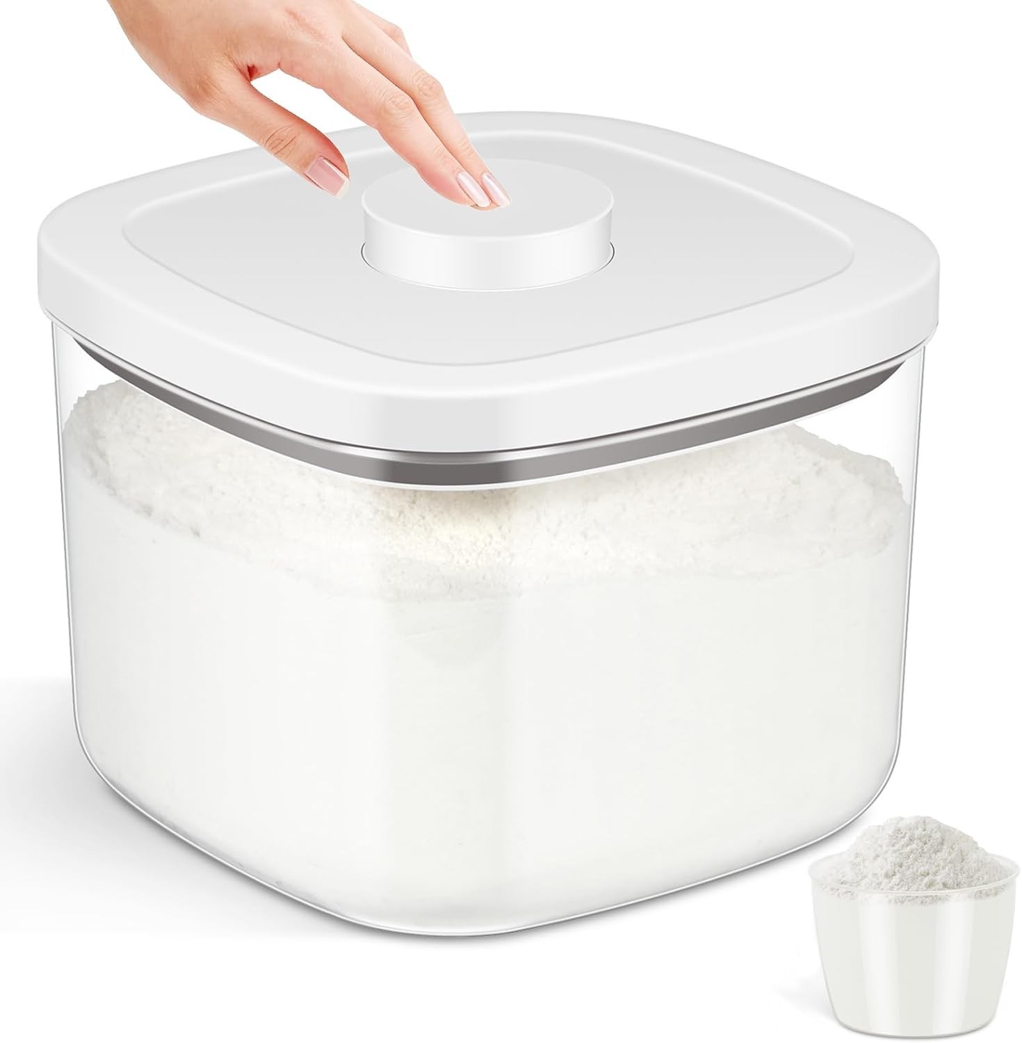 Flour Sugar Storage Containers 2Pack 2.9 Qt 4.75 Qt Food Storage Container W/