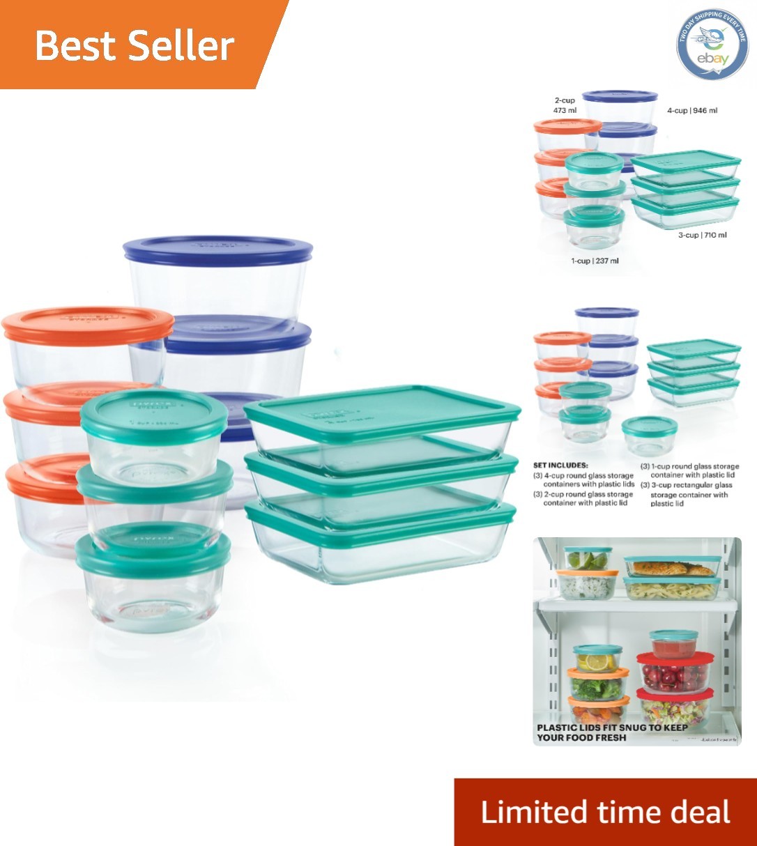 Elegant 12-Pack Glass Food Storage Containers Set – BPA-Free & Microwave Safe